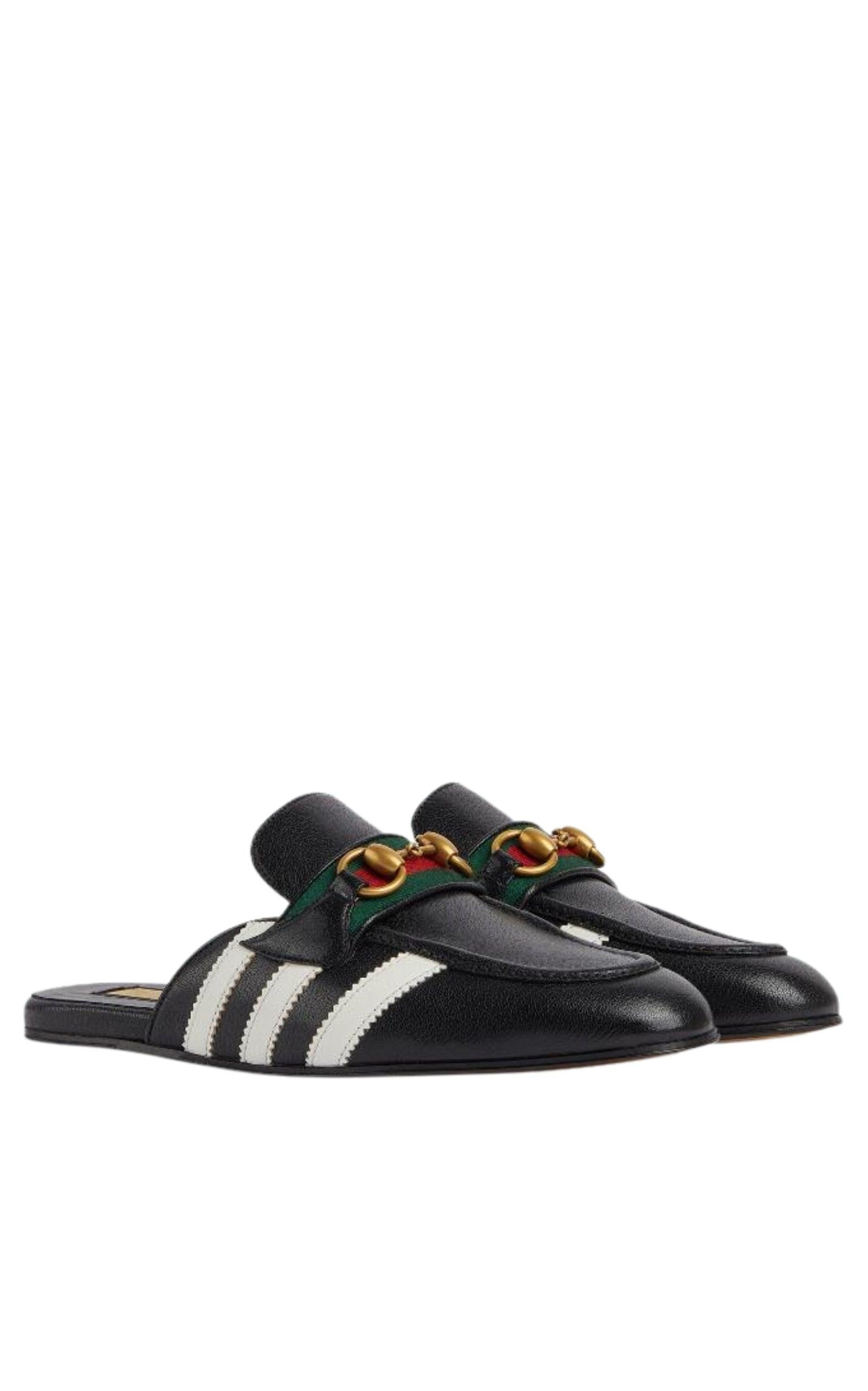 Horsebit x Adidas Leather Slipper in Black - 2