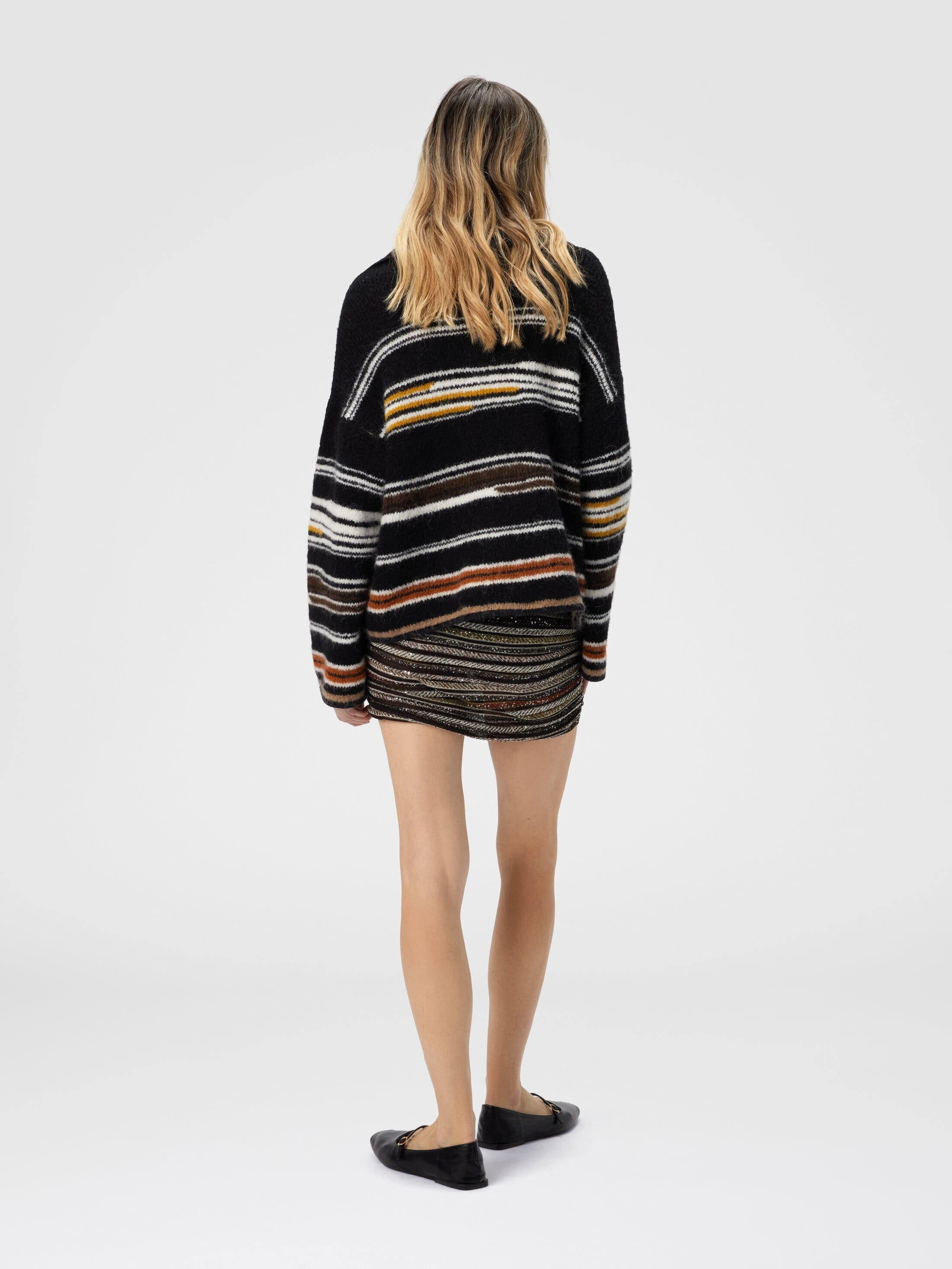 Missoni Oversized Long Sleeve Polo With Striped Inlay in Multicoloured at Nordstrom - 3