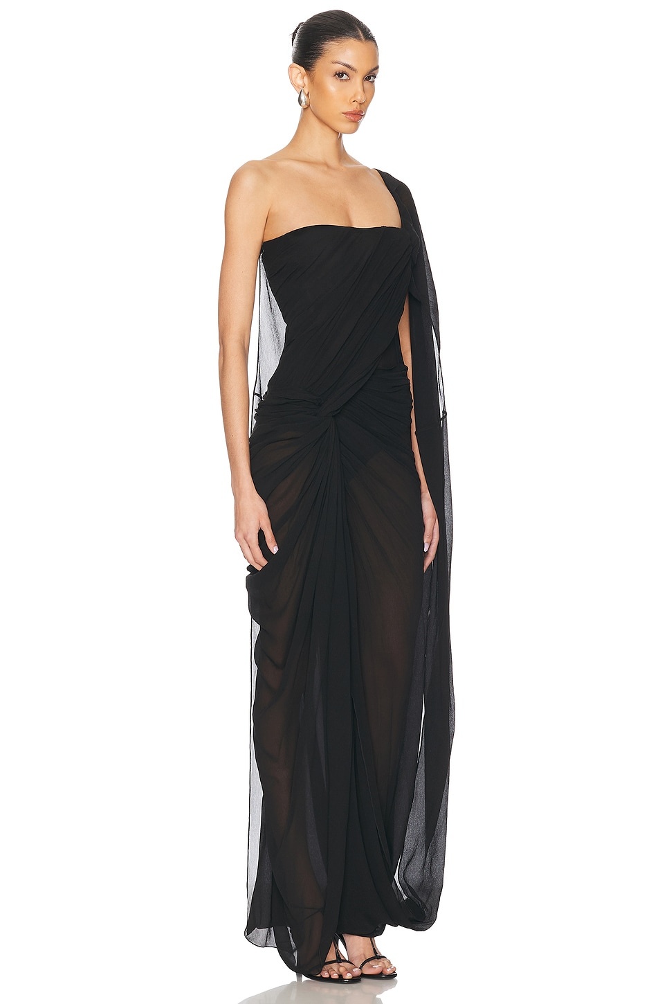 Creponne Asymmetric Drape Maxi Dress - 2
