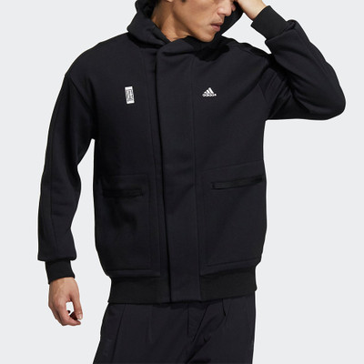adidas adidas Logo Sports Hooded Jacket Black H39296 outlook