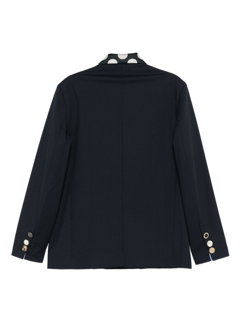 Edinburgh pinstripe polka-dot collar blazer - 2