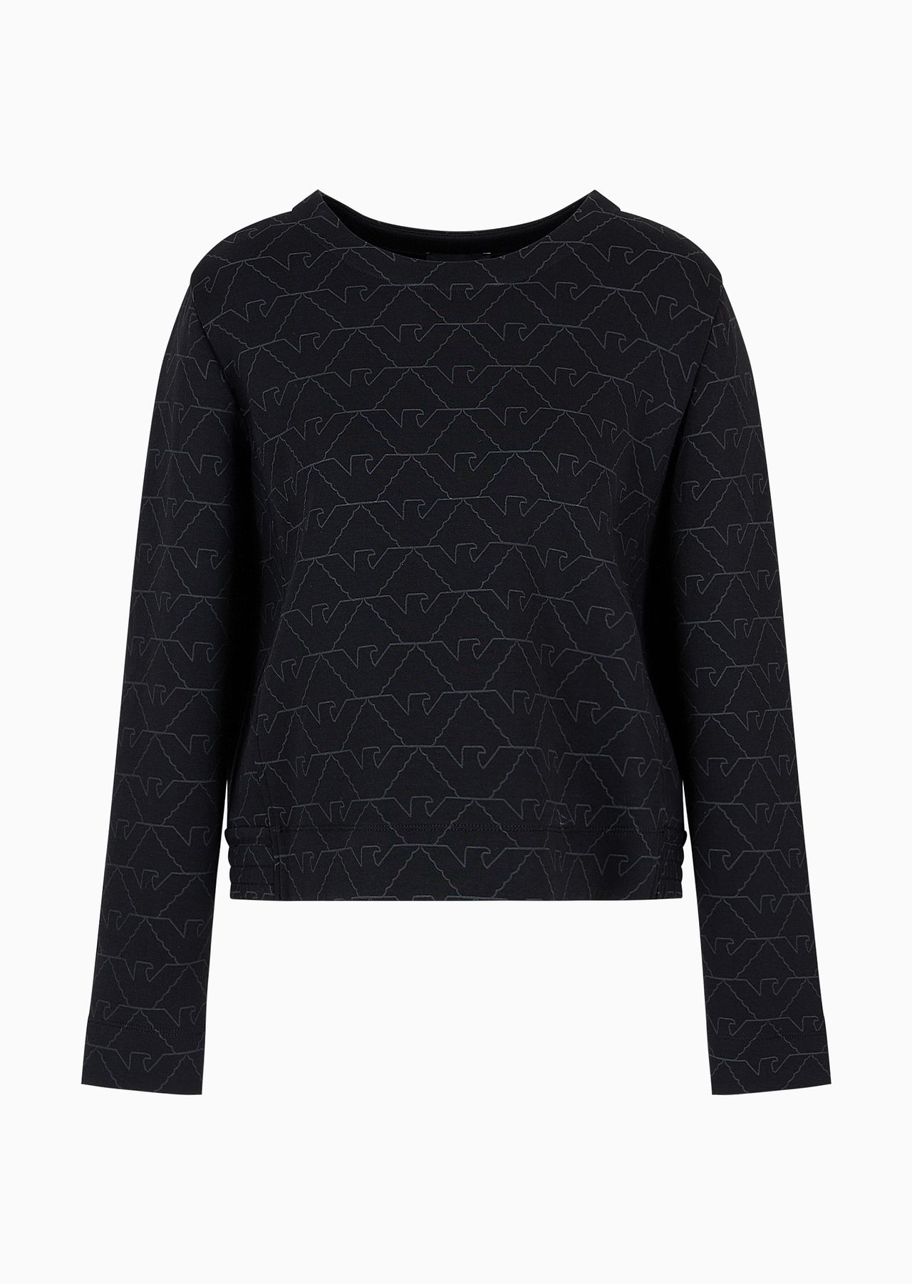 Double-jersey crew-neck sweatshirt with eagle - 1