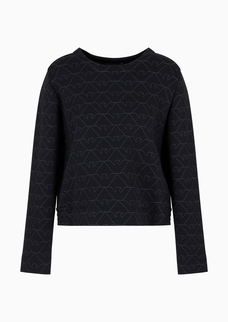 Double-jersey crew-neck sweatshirt with eagle 1