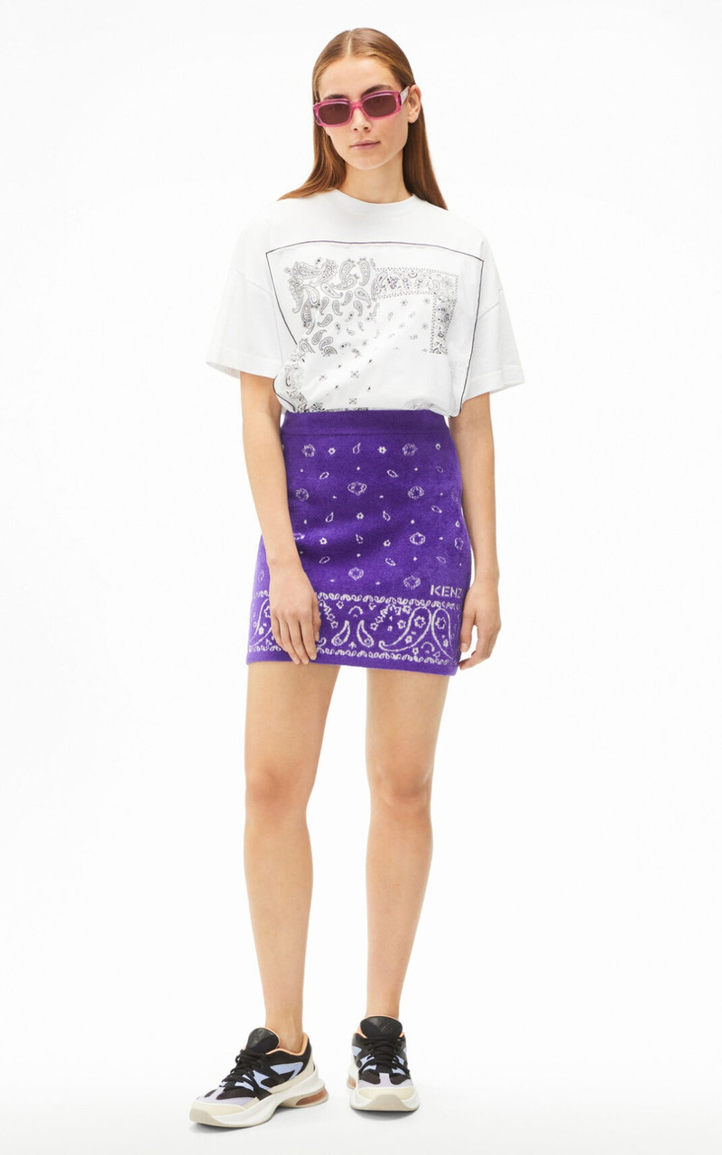 KENZO 'Bandana' chenille jacquard mini skirt outlook