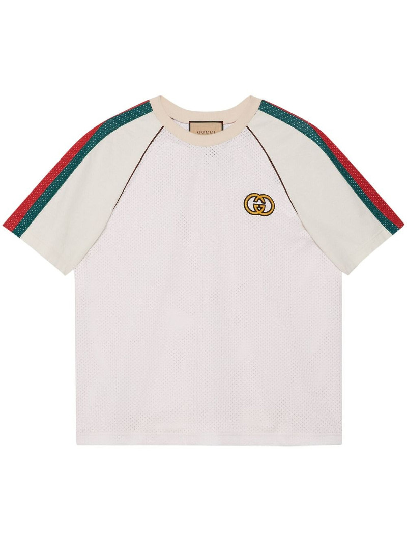 GG-logo print mesh T-shirt - 1
