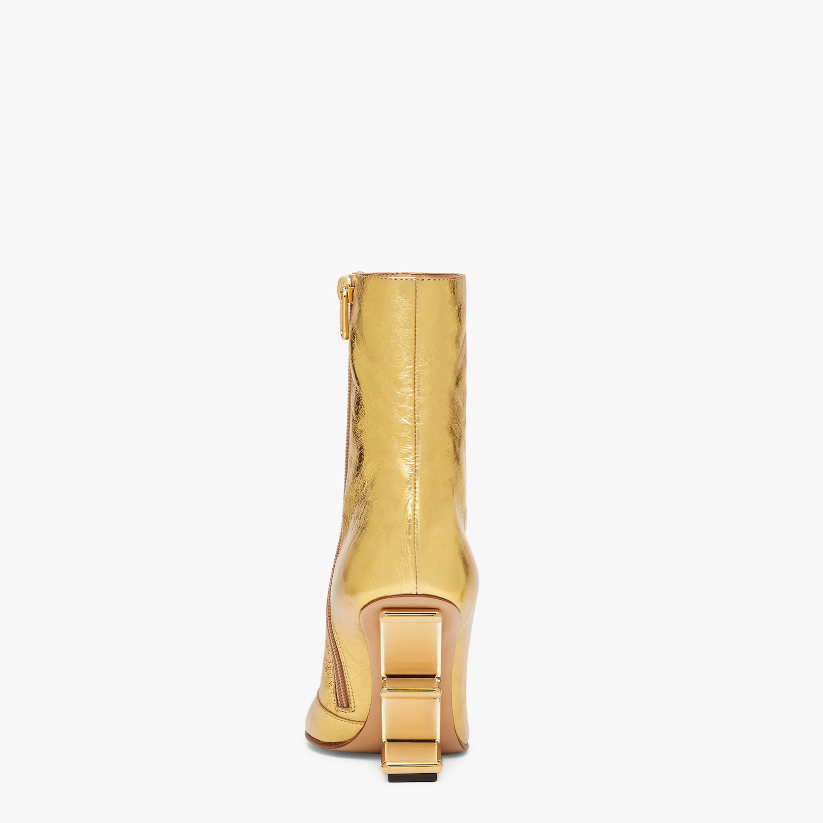 Gold nappa leather high-heel boots - 3
