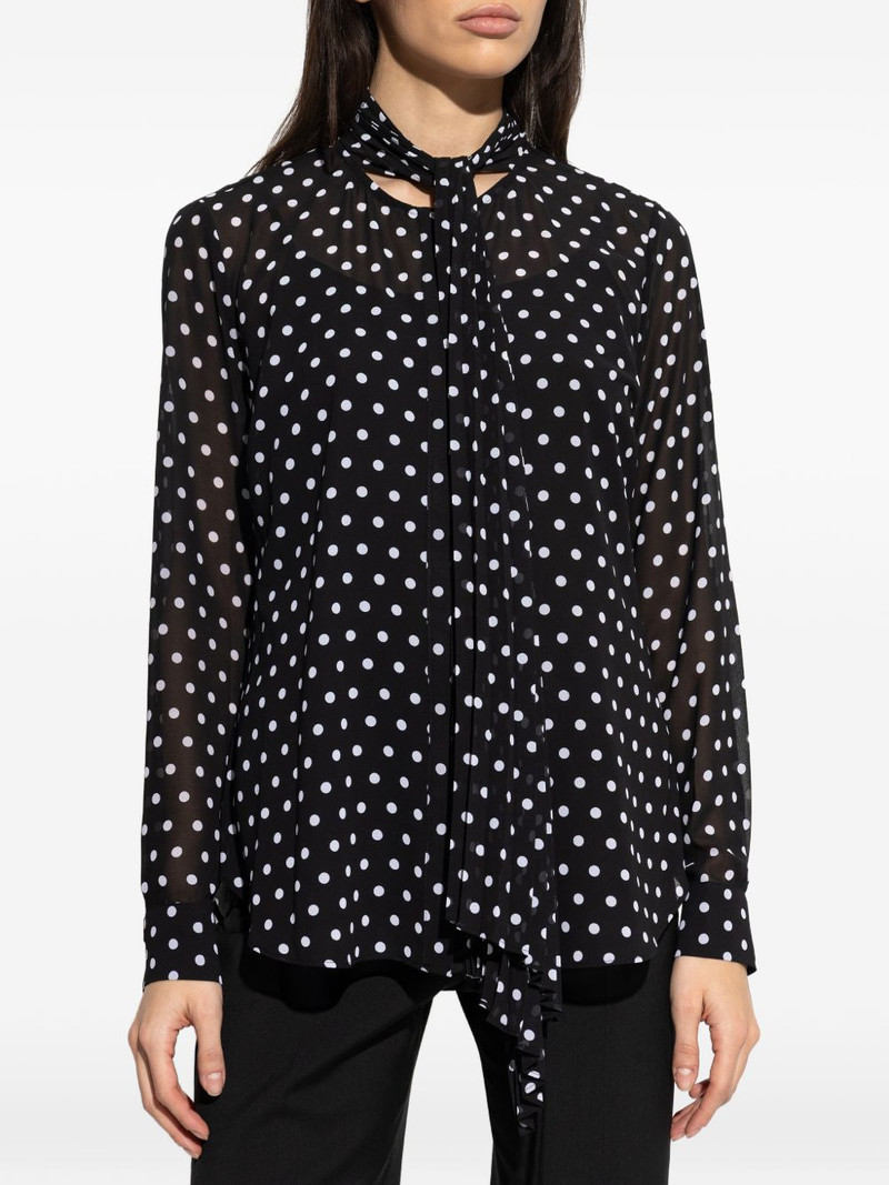 polka-dot neck-tie blouse 3