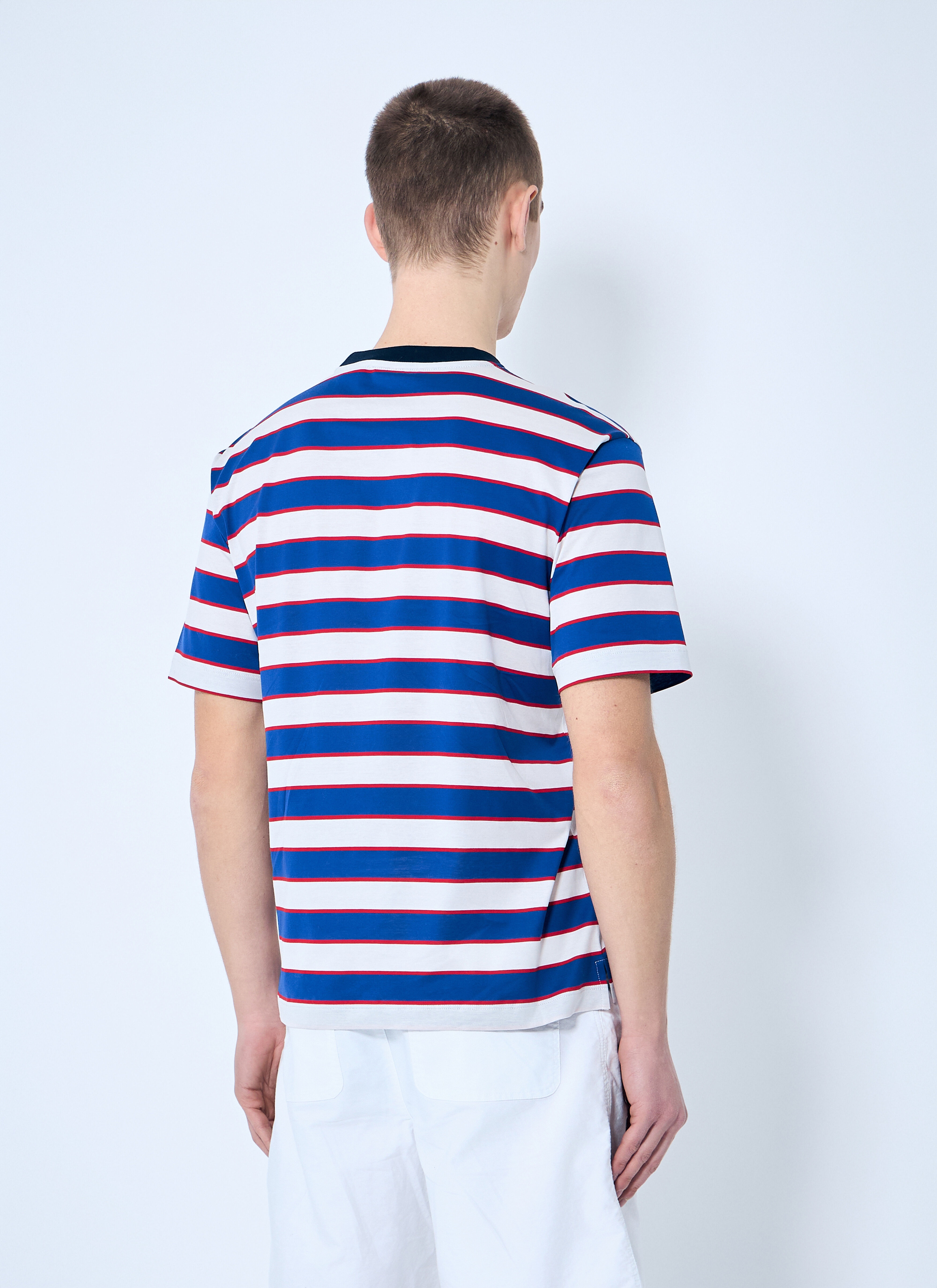 Logo Embroidery Striped T-Shirt - 4