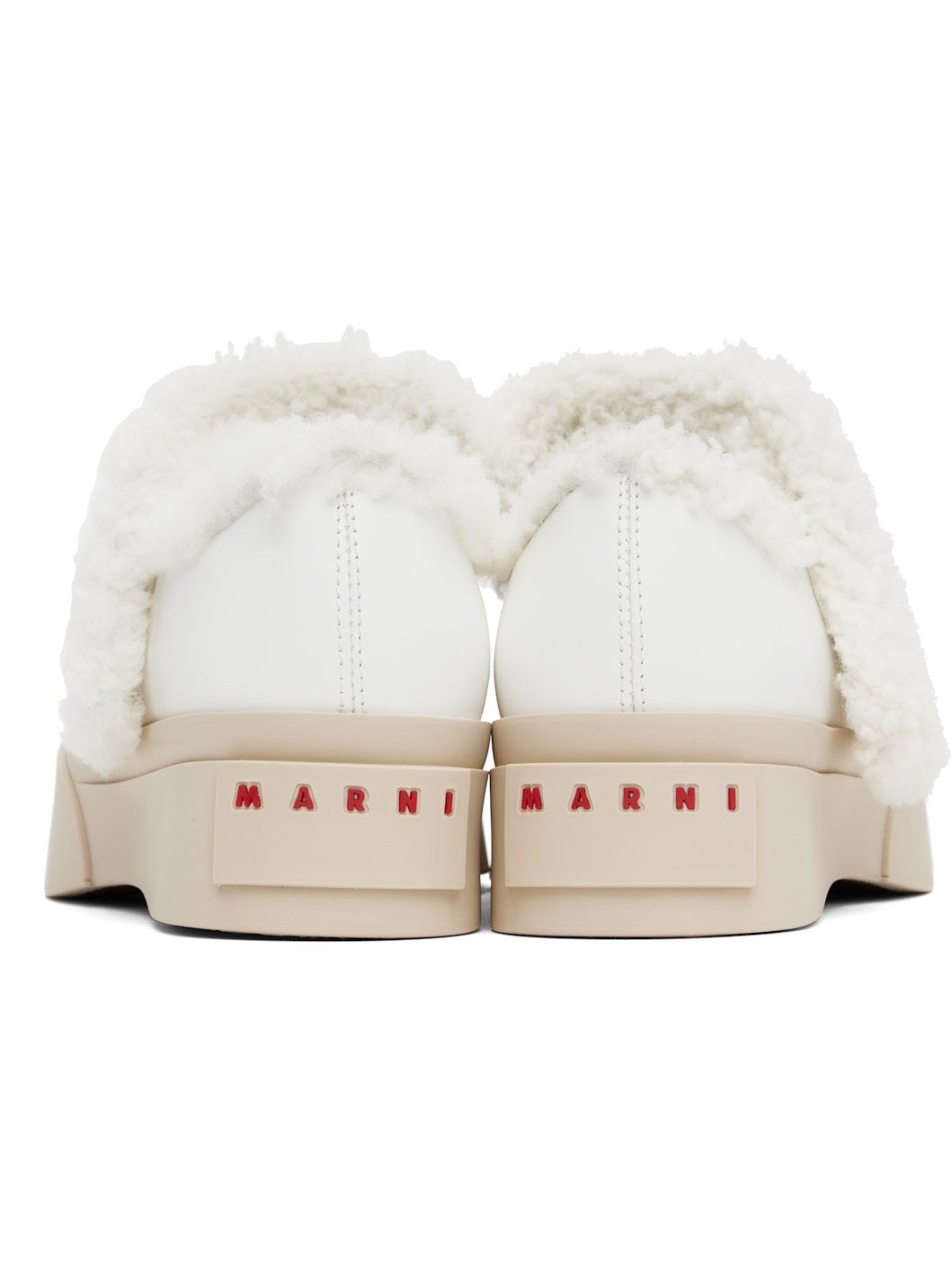 White Mary Jane Pablo Shearling Ballerina Flats - 2