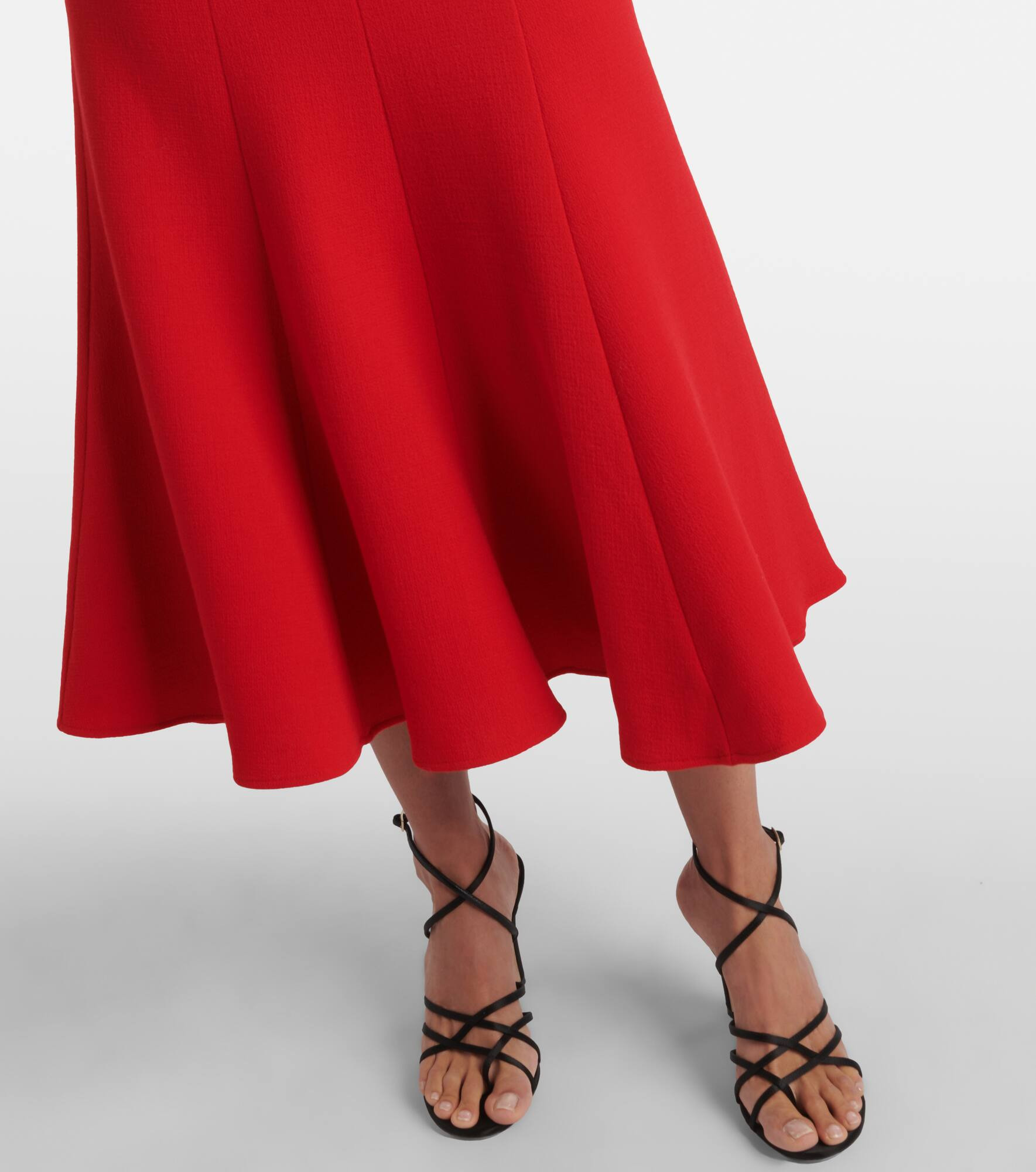 Draped peplum wool midi dress - 5