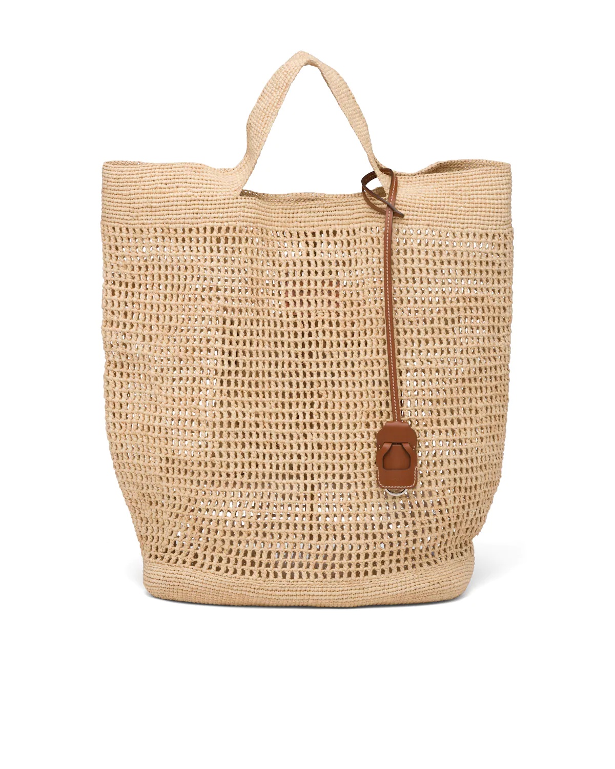 Raffia and Leather Tote - 4