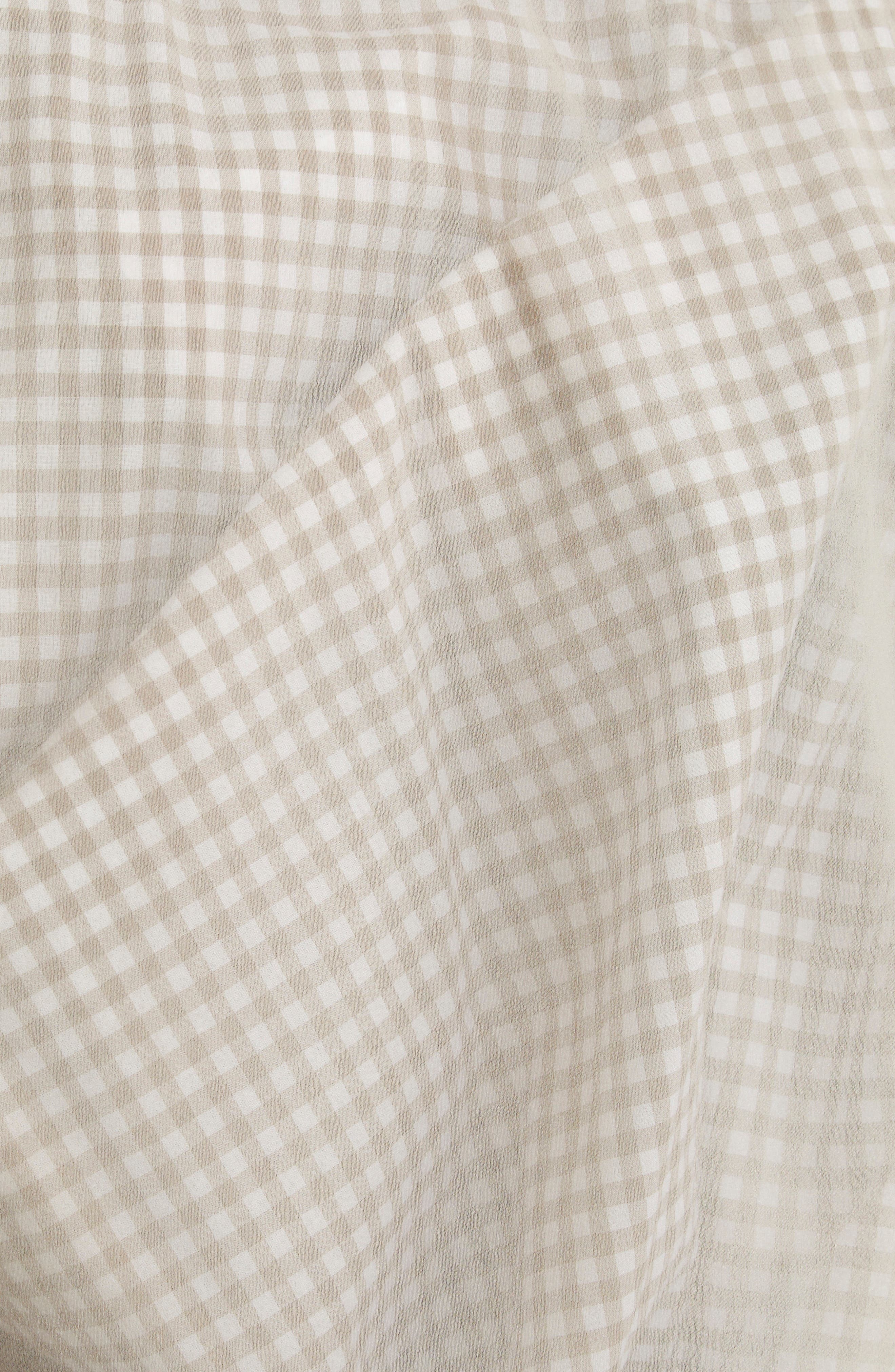 Maison Margiela Layered Mixed Media Button-Up Shirt in Camel And Tan/White at Nordstrom - 7