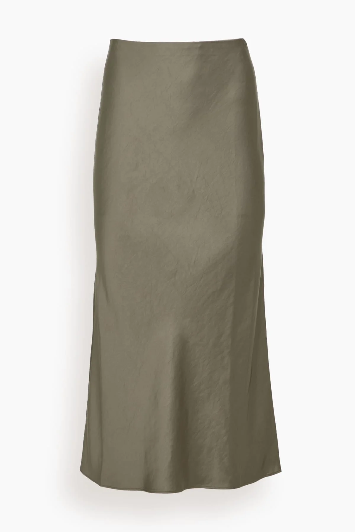Talia Charmeuse Maxi Skirt in Dusty Olive - 1
