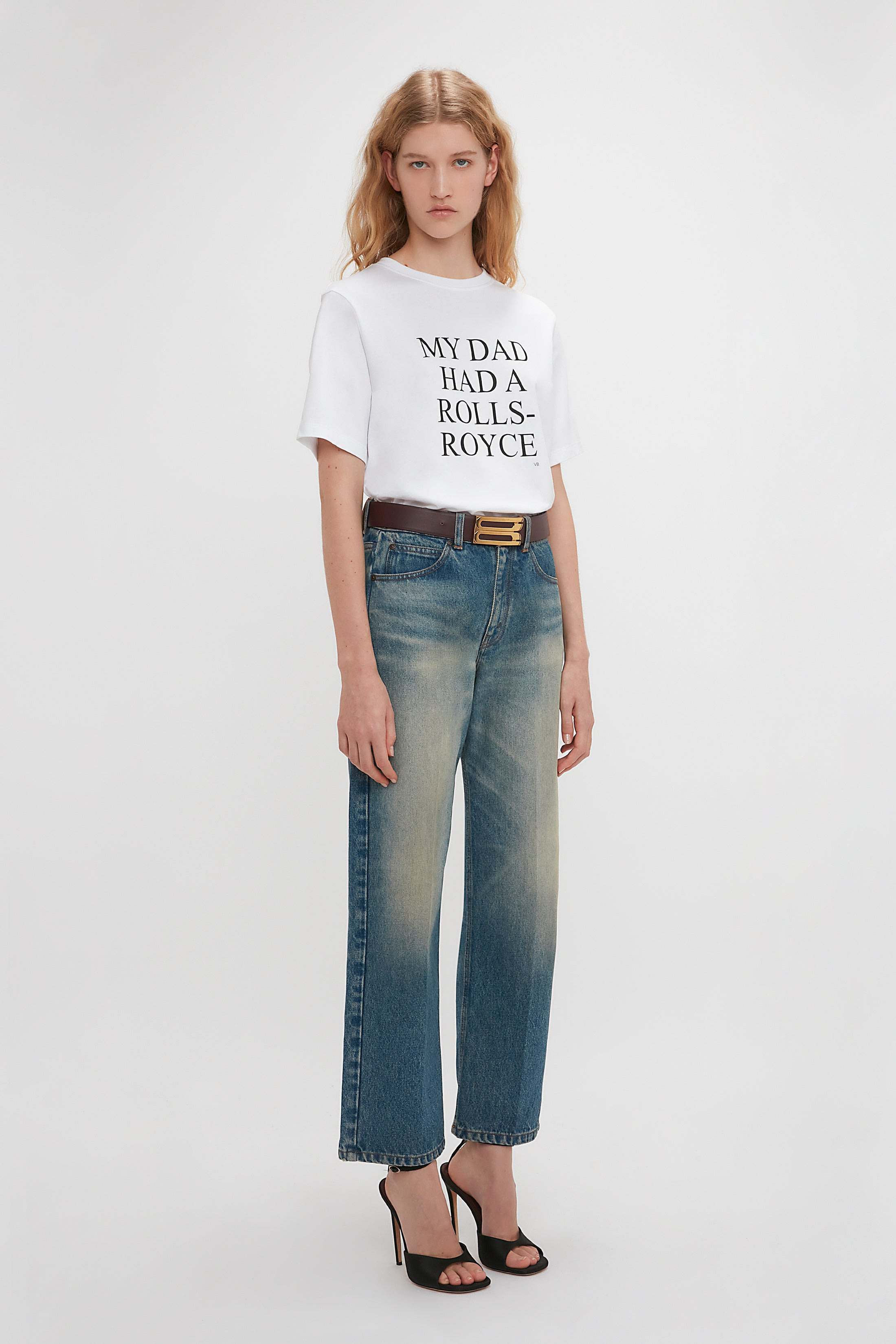 Exclusive 'My Dad Had A Rolls-Royce' Slogan T-Shirt In White - 3