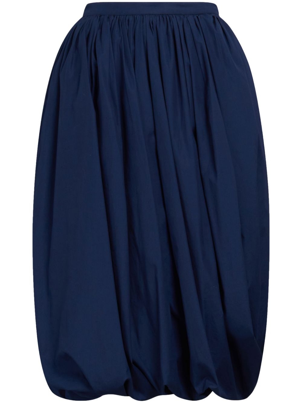 puffball-hem pleated midi skirt - 1