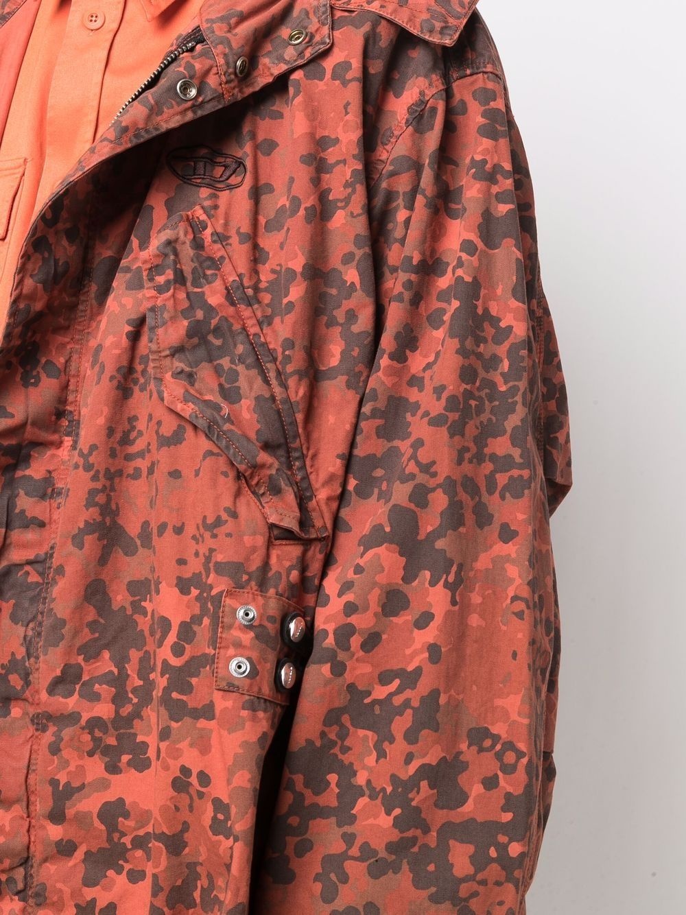 camouflage hooded parka coat - 5