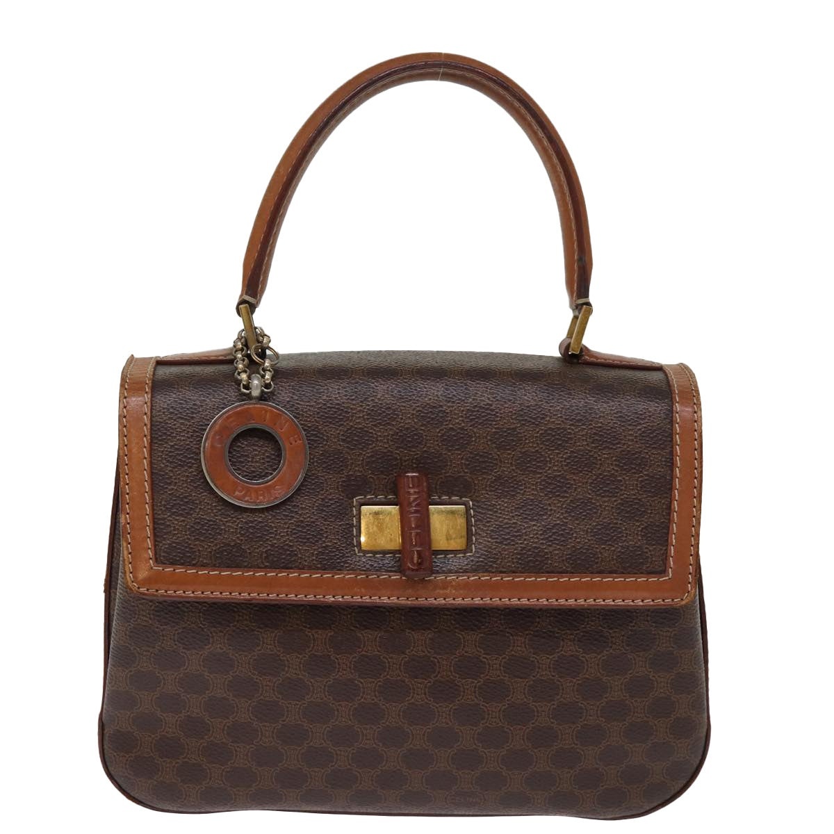 CELINE Macadam Canvas Hand Bag Pvc Brown - 2