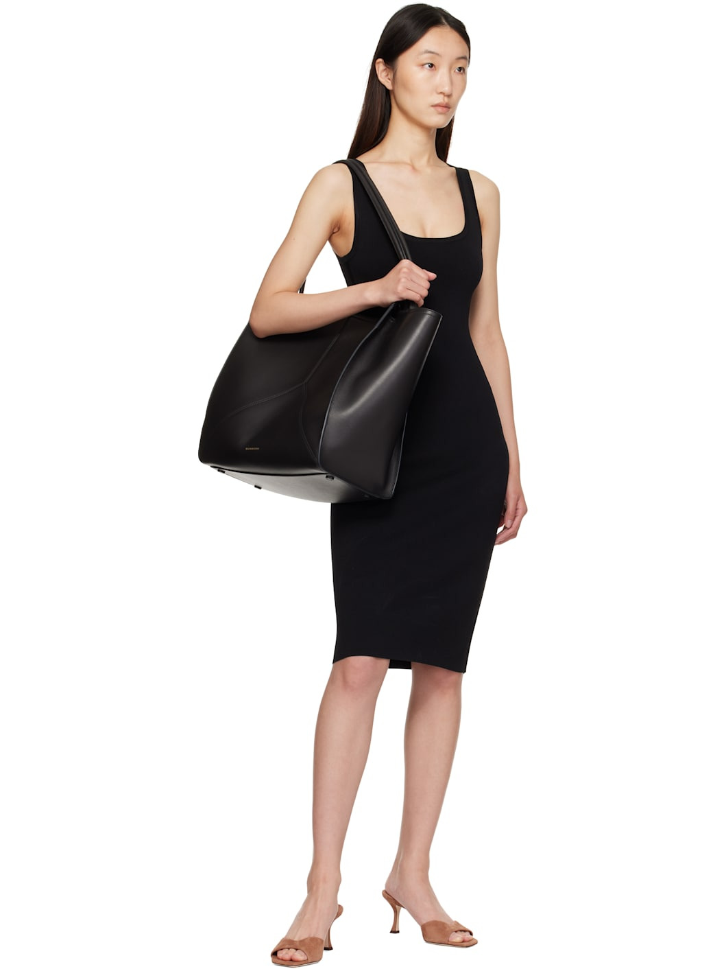 Black 'Victoria' Soft Leather Tote - 4