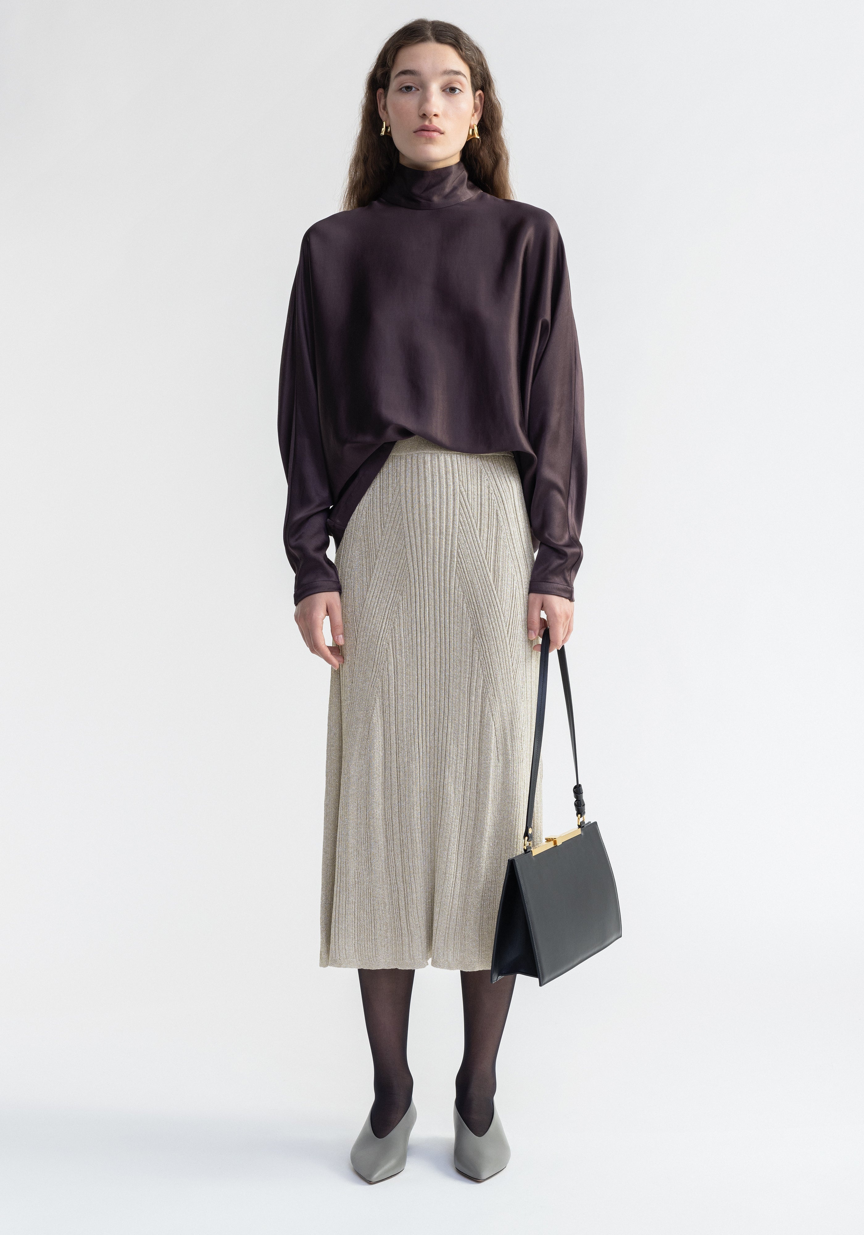 MOSSY
Sparkly ribbed midi skirt - 3