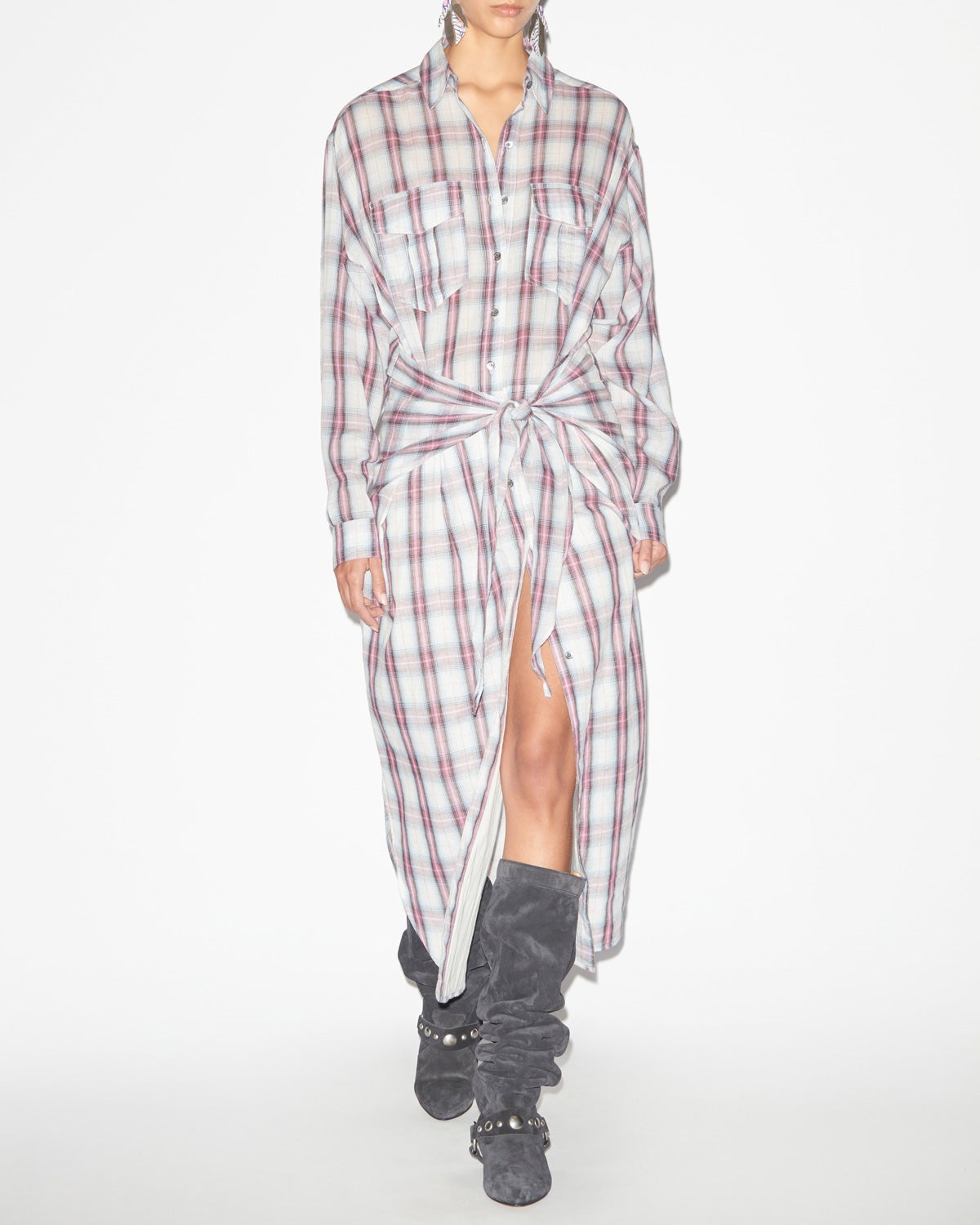 ISABEL MARANT｜DRESSES (NESLY (RO0335FB B3J08E ECPK)) Isabel Marant Étoile | Nesly Dress | Ochre/Black