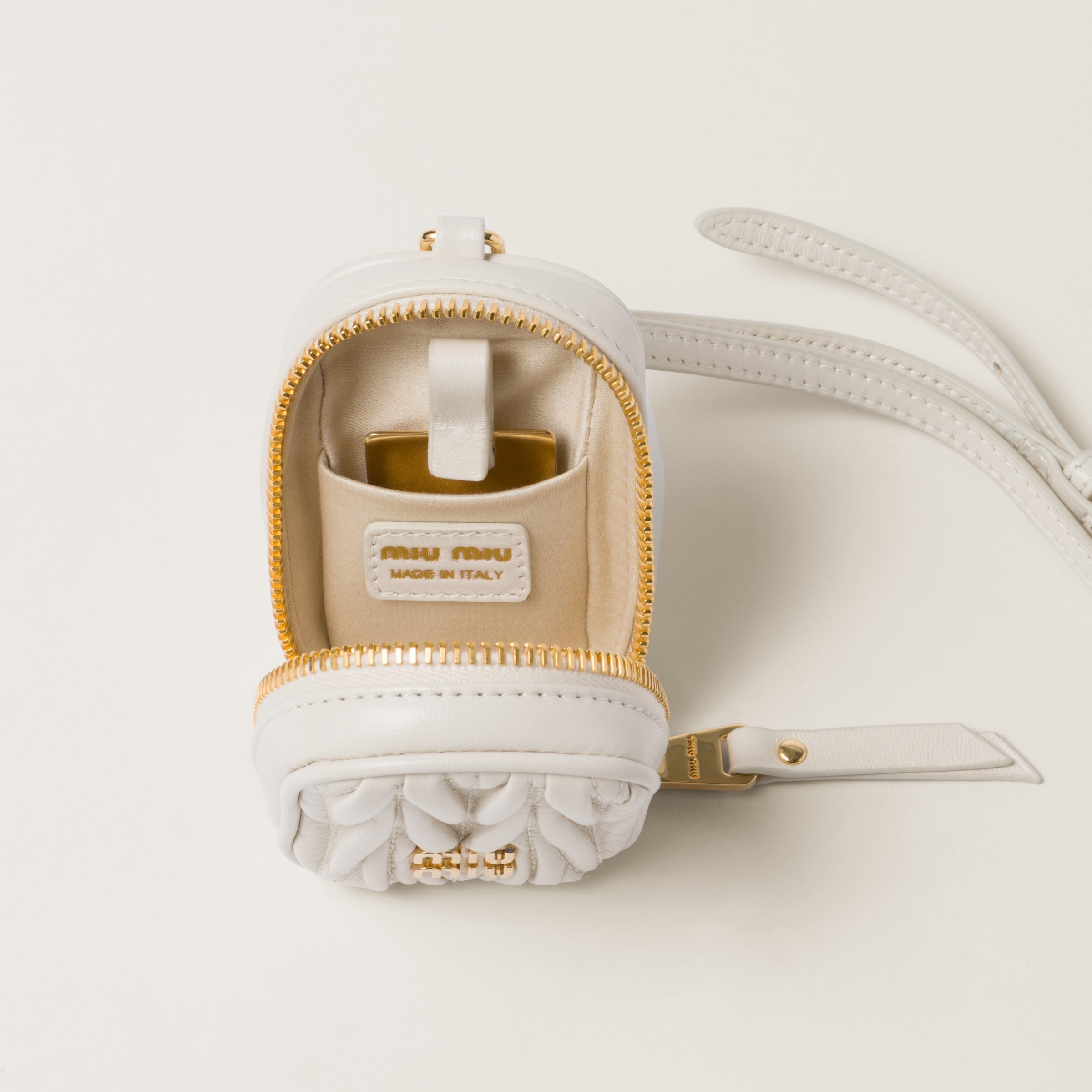 Matelassé nappa leather mini-pouch with mirror - 2