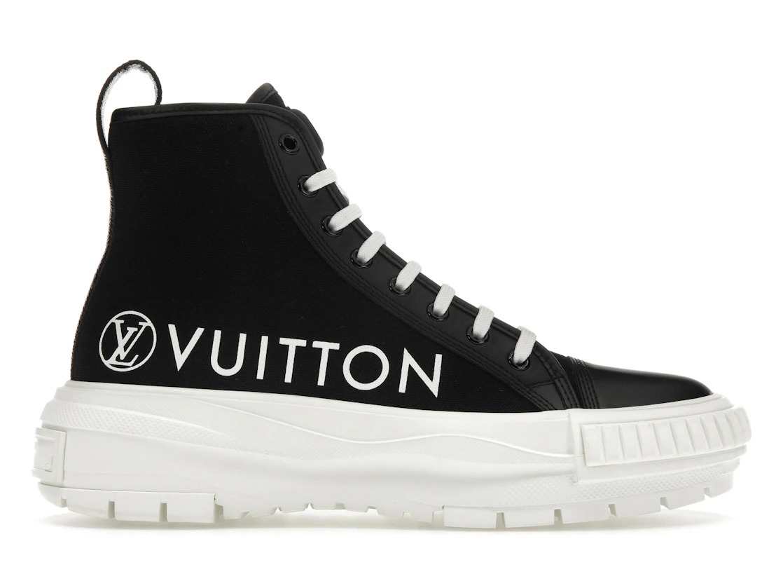 Louis Vuitton Squad Boot Vuitton Logo Canvas Black White (Women's) - 1