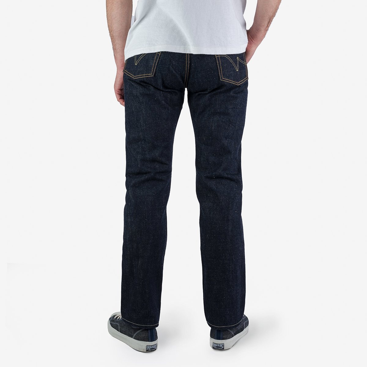 IH-888N 17oz Selvedge Denim Medium/High Rise Tapered Cut Jeans - Natural Indigo - 3