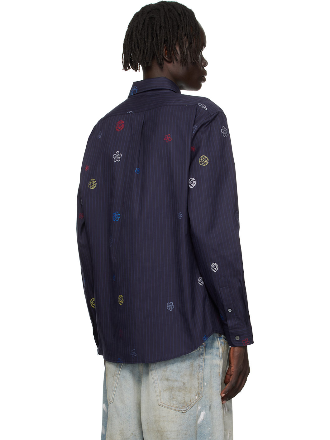 Navy Kenzo Paris Futura 2000 Edition Embroidered Shirt - 3