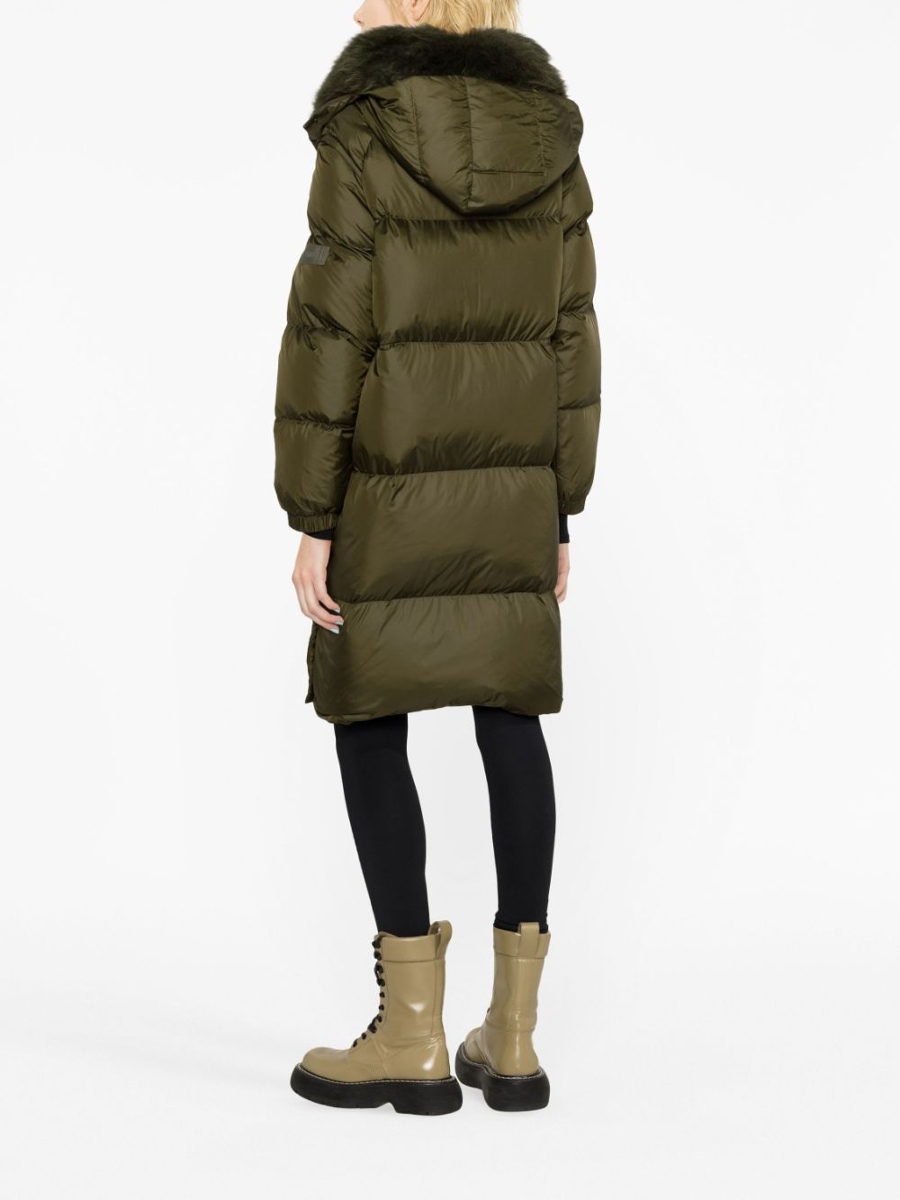 padded-design long-sleeve coat - 3