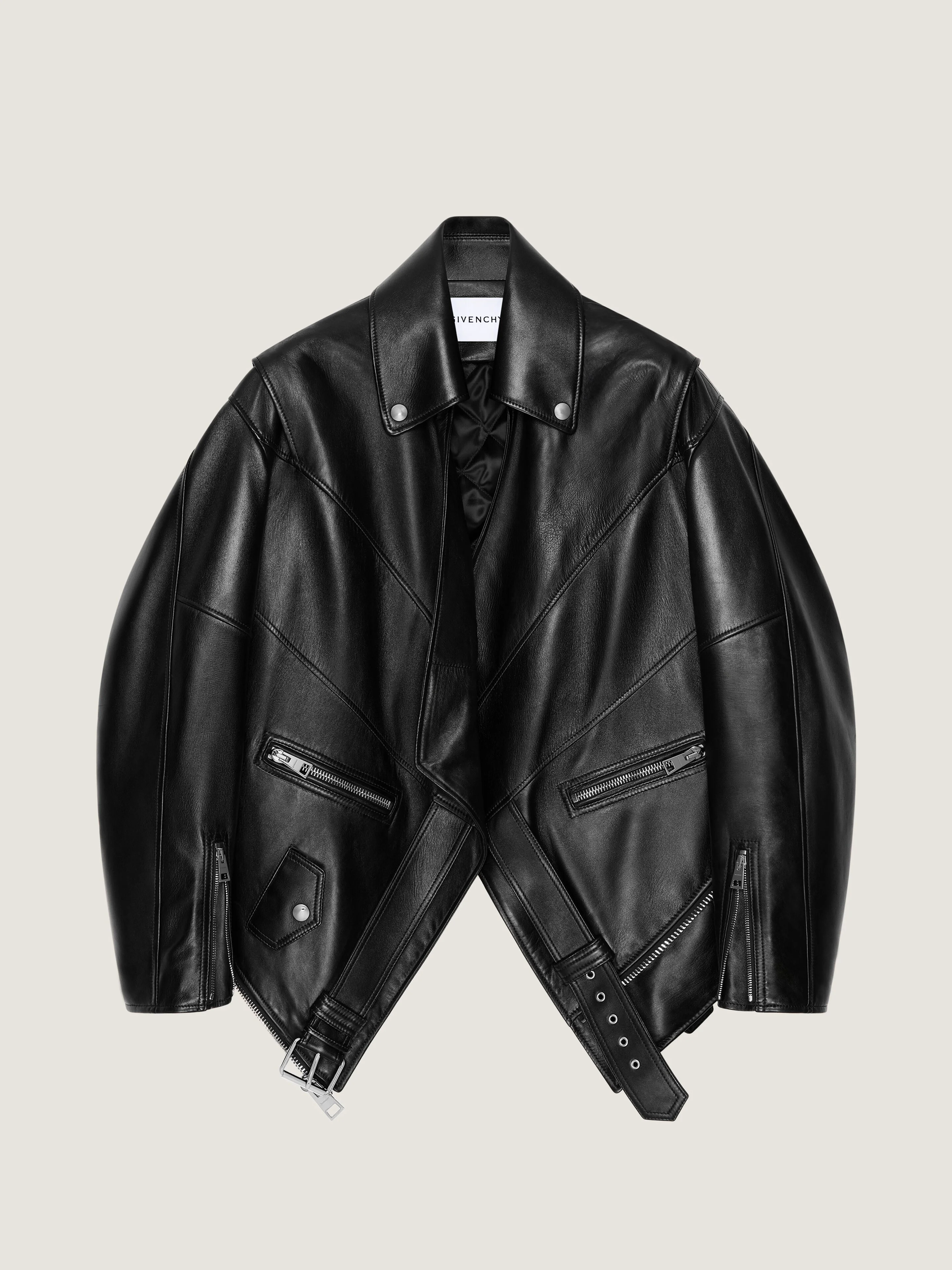 BACK-TO-FRONT BIKER JACKET IN LEATHER - 1