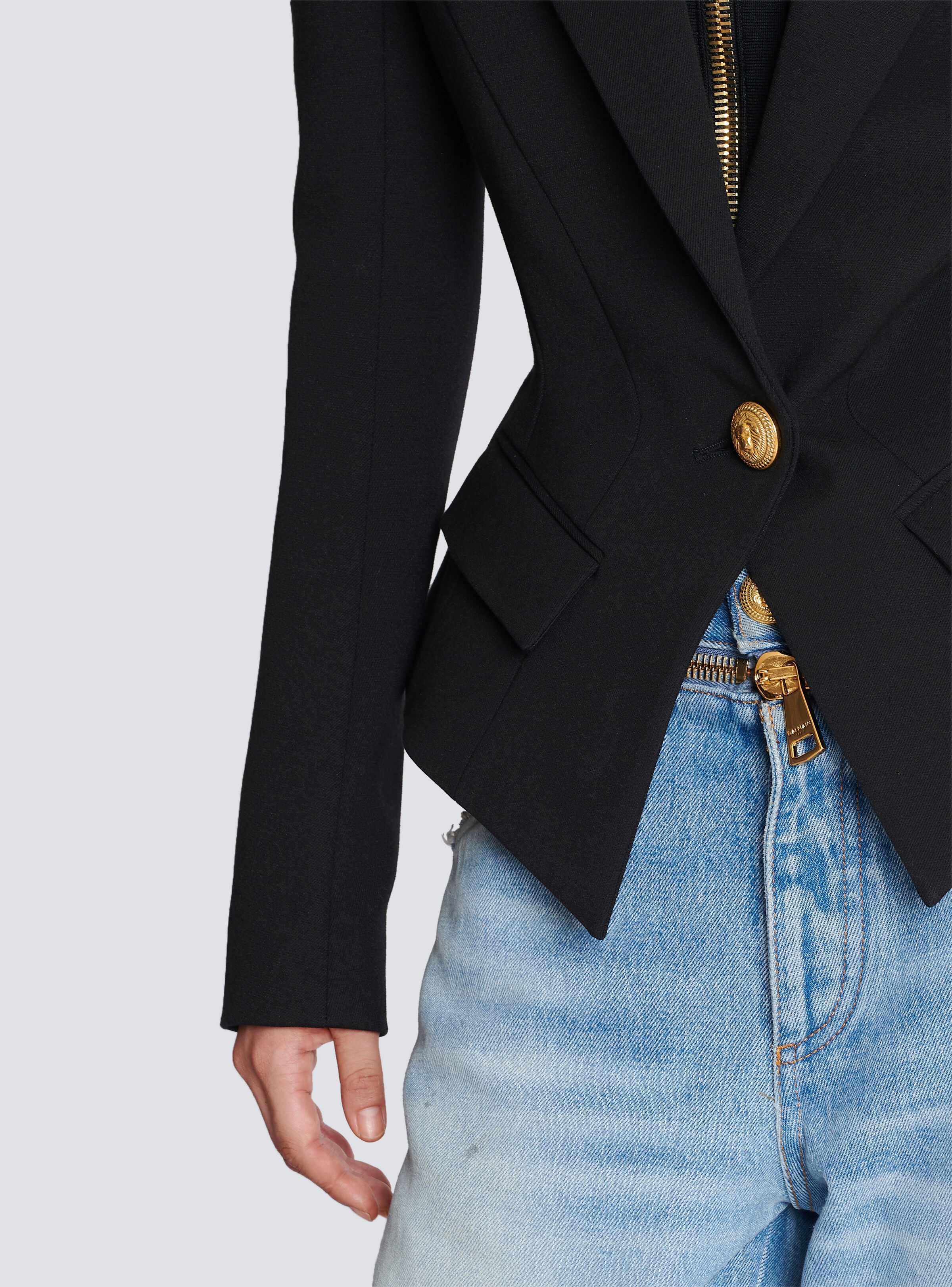 Cotton grain de poudre slim-fitting jacket - 7