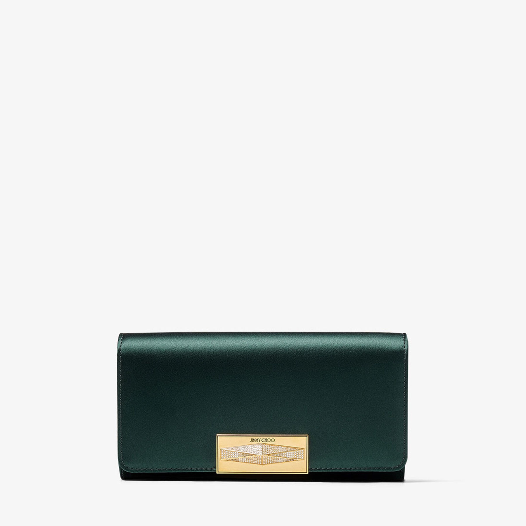 Diamond Mini Shoulder 
Dark Green Satin Mini Shoulder Bag - 1