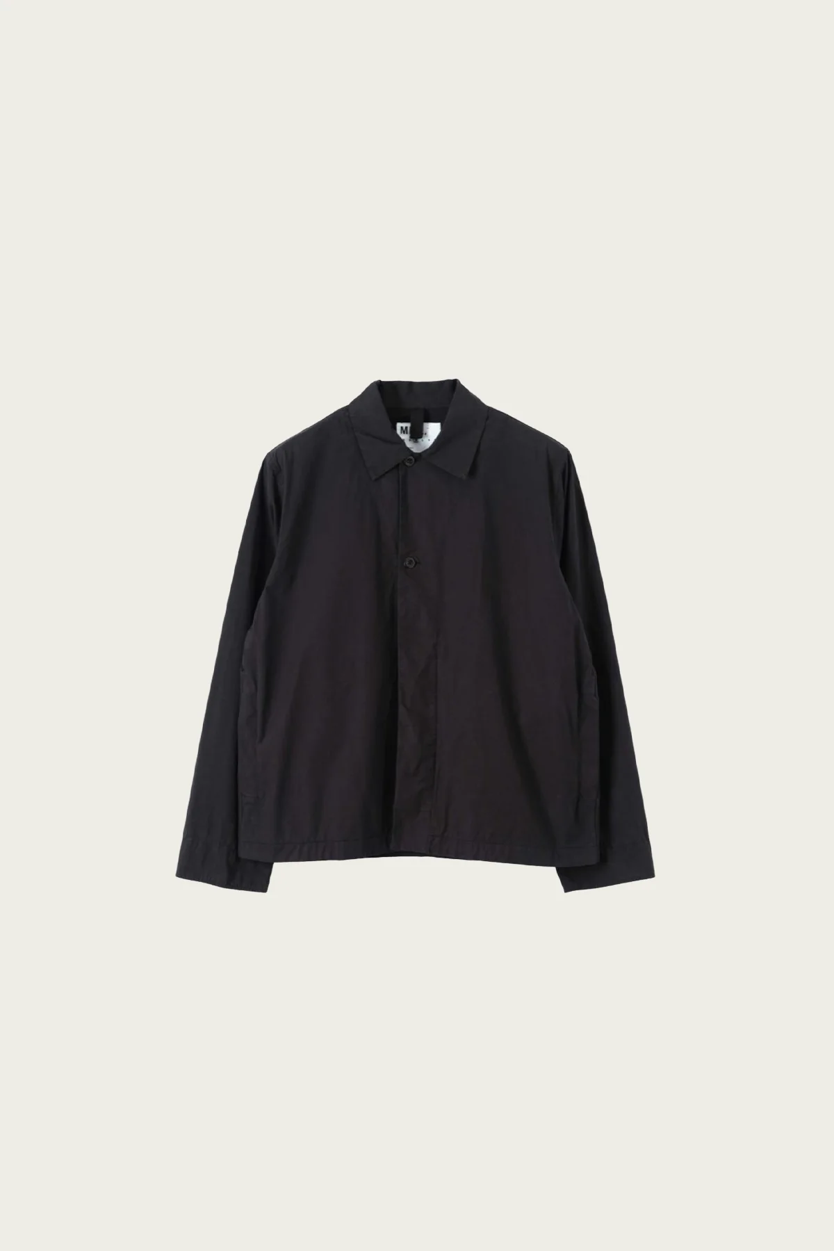 MHL Boxy Overshirt - Black Crisp Cotton Poplin - 1