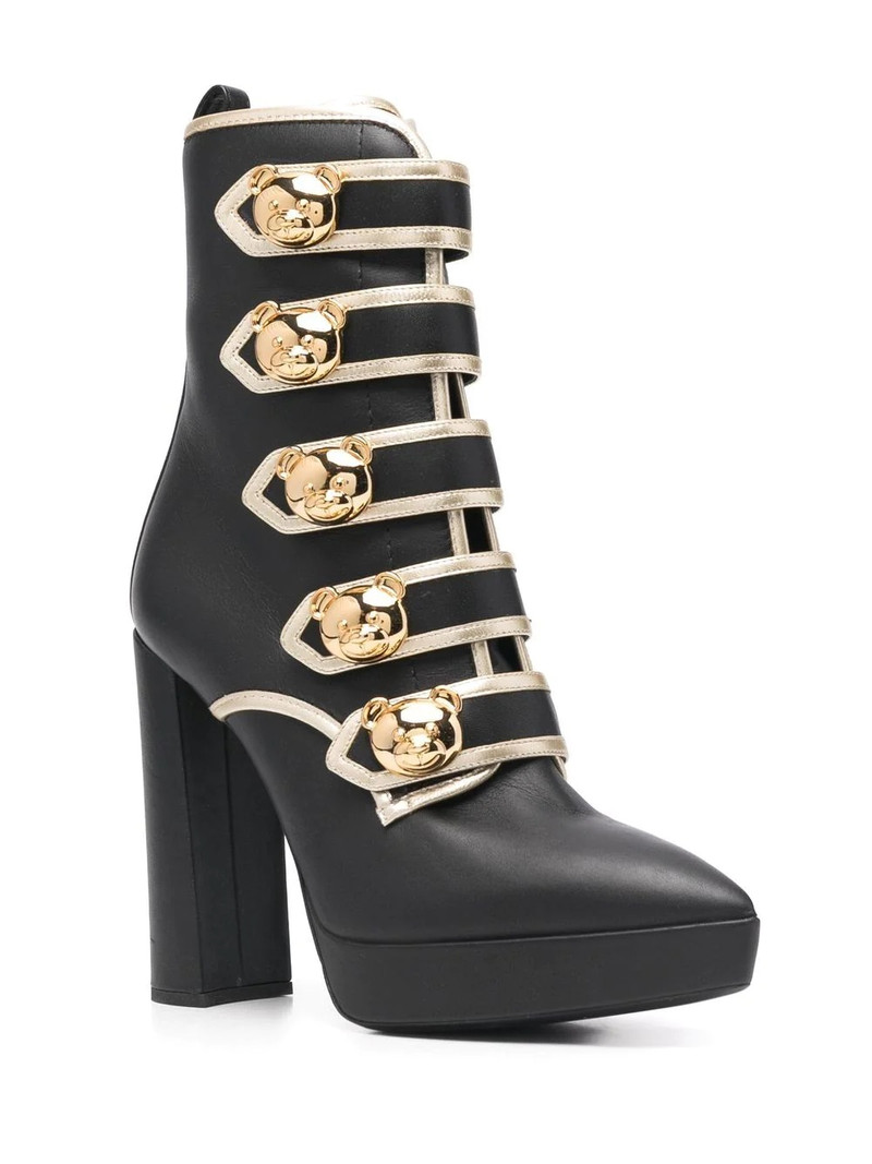 Moschino Teddy Bear button-detail leather boots outlook