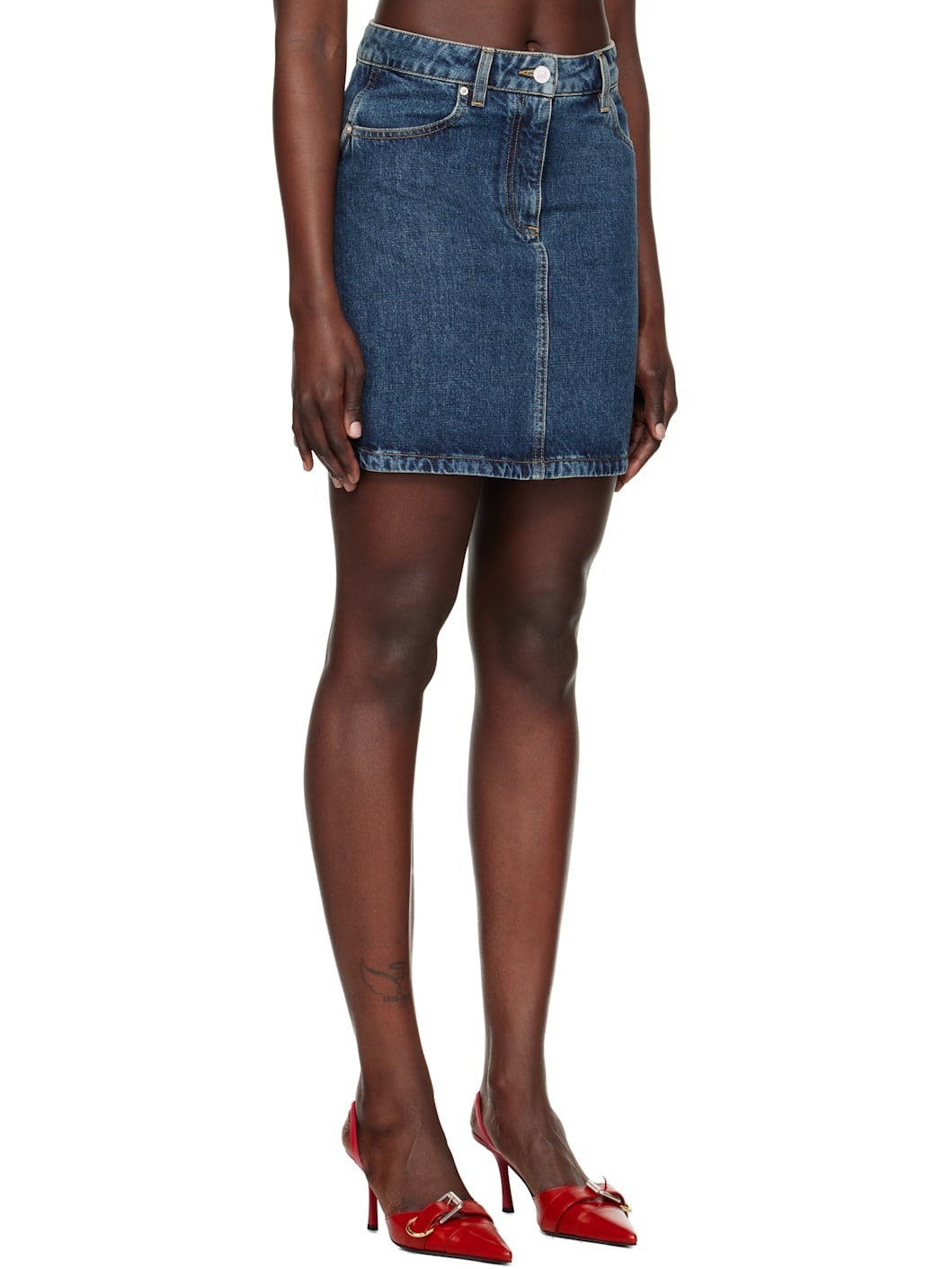 Blue Faded Denim Miniskirt - 2