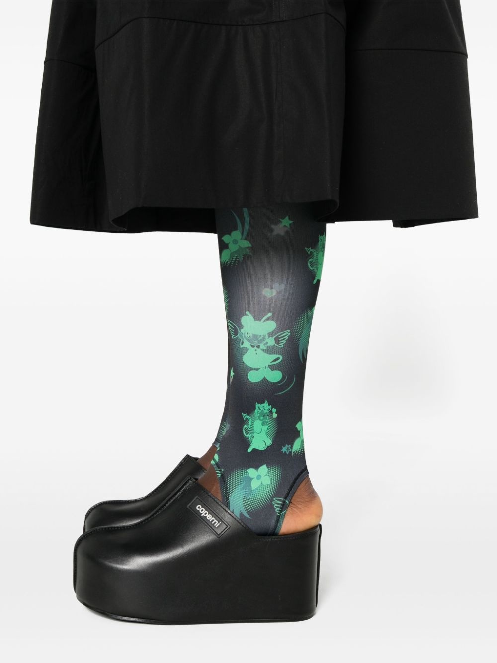 Neon cartoon-print leggings - 5