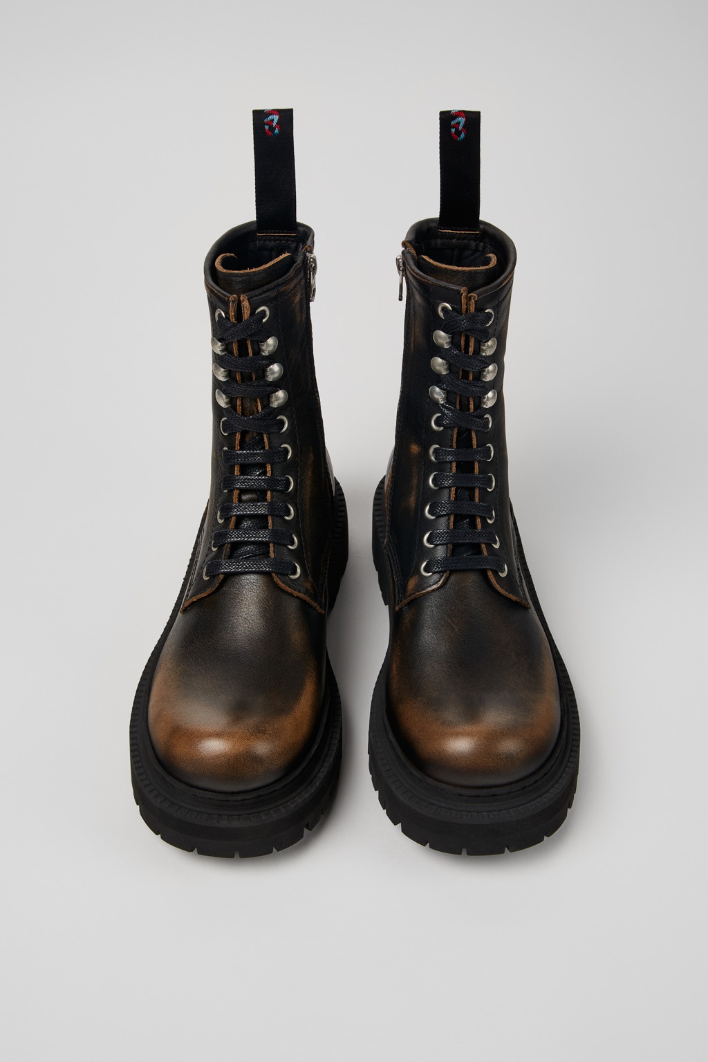 Three-Toned Brushed Leather Boots - 4