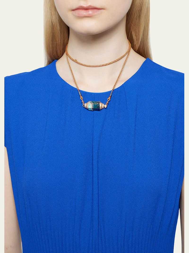 MARIE LICHTENBERG 18k Rose Gold Millyway Locket Cord Necklace outlook