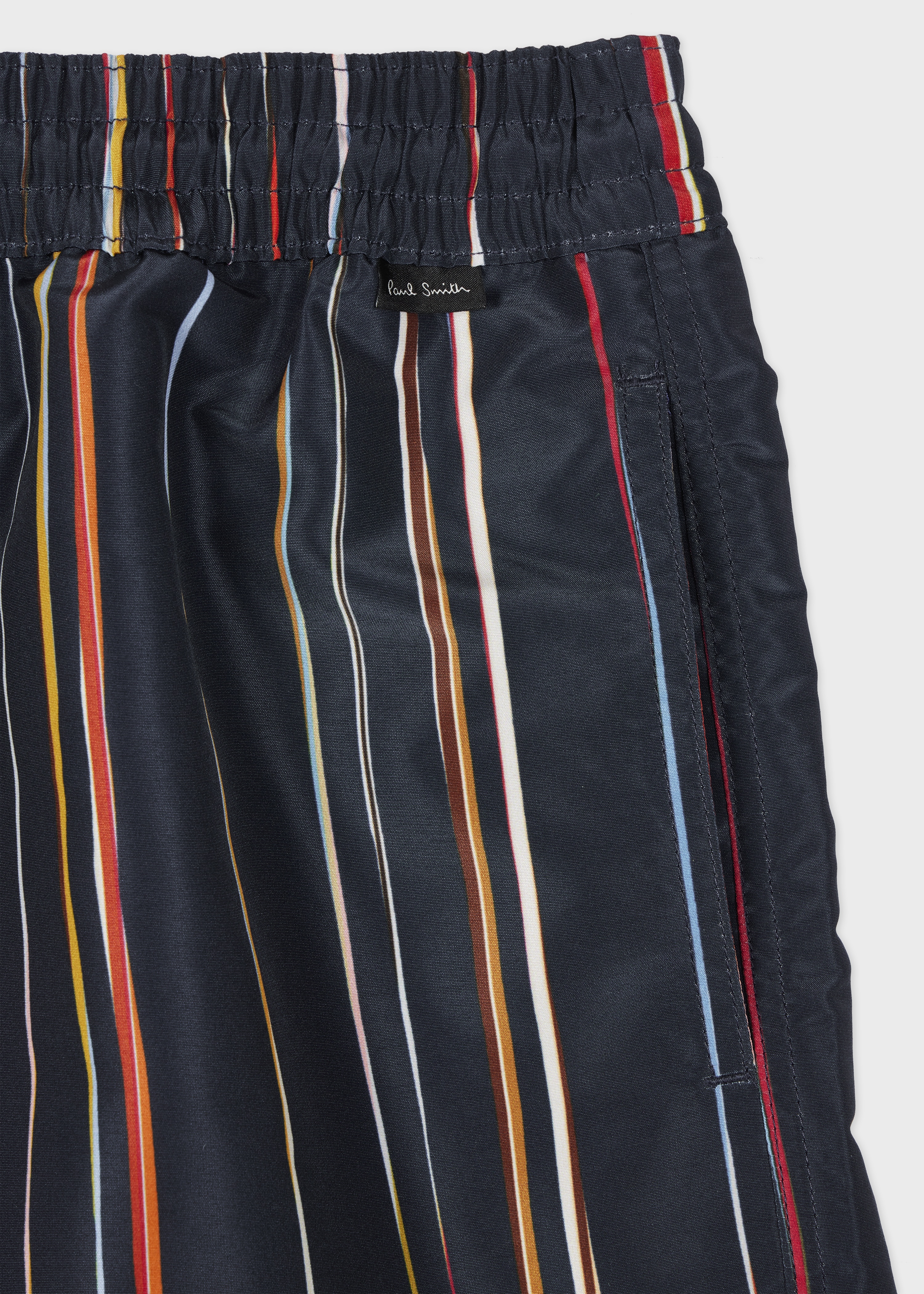 Navy 'Signature Pinstripe' Swim Shorts - 3