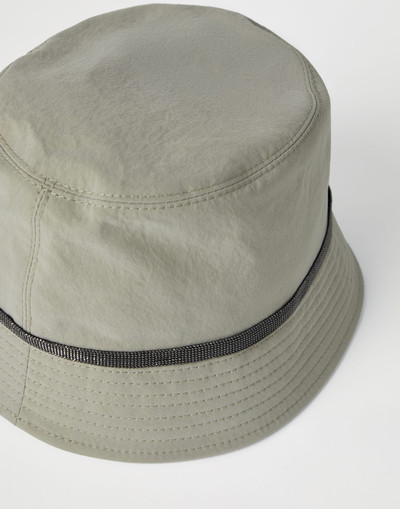 Brunello Cucinelli Techno canvas bucket hat with shiny band outlook