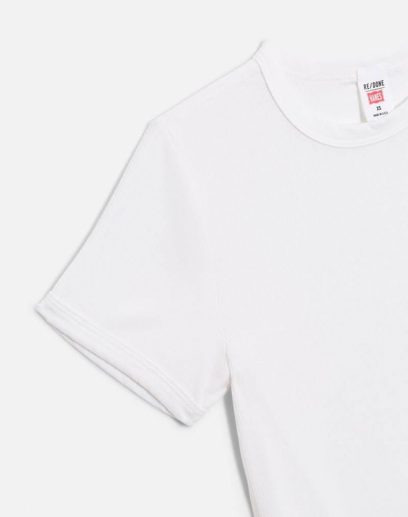Hanes 90s Ribbed Cap Sleeve Tee - Off White 4