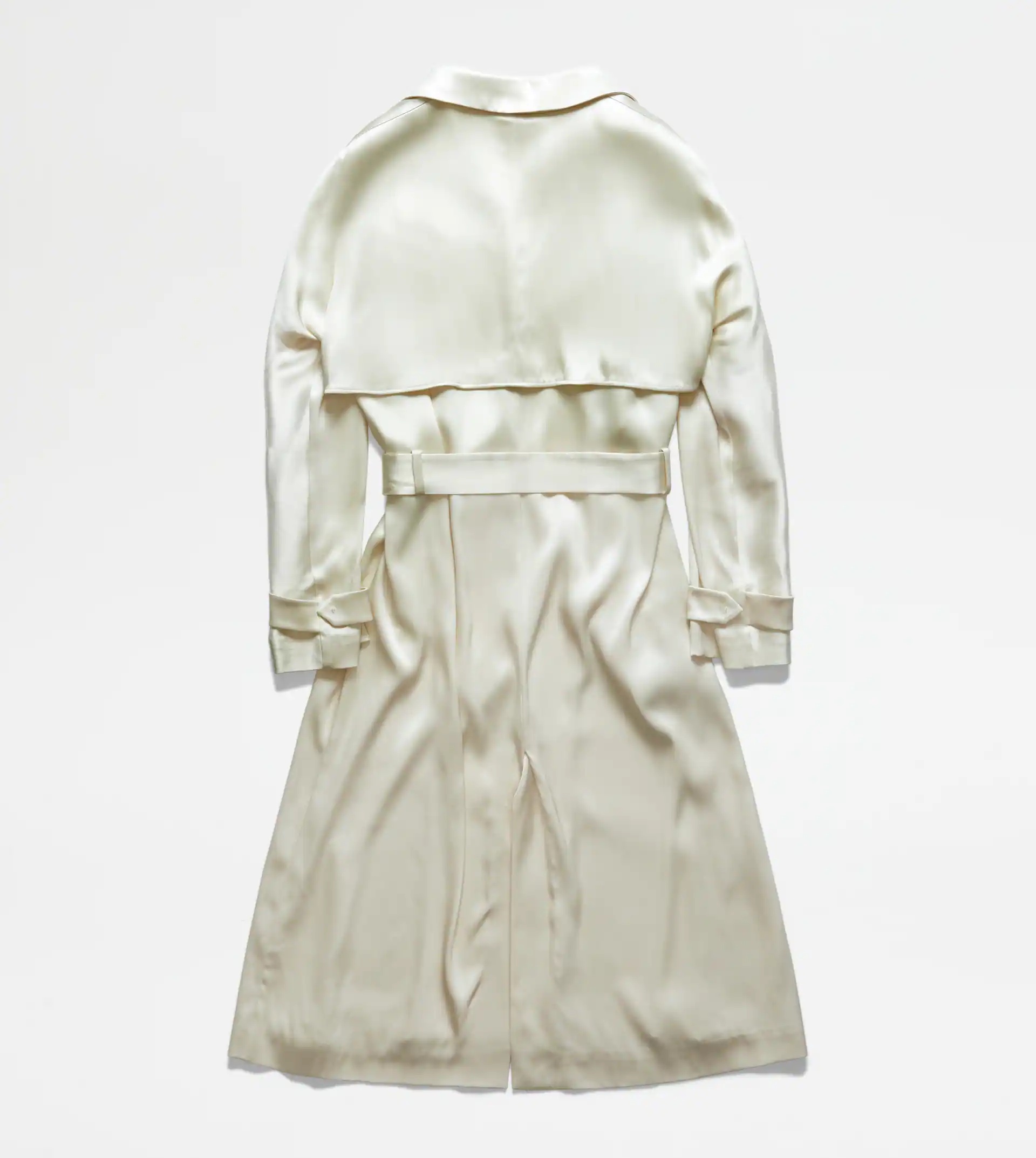 VISCOSE TRENCH COAT - WHITE - 8
