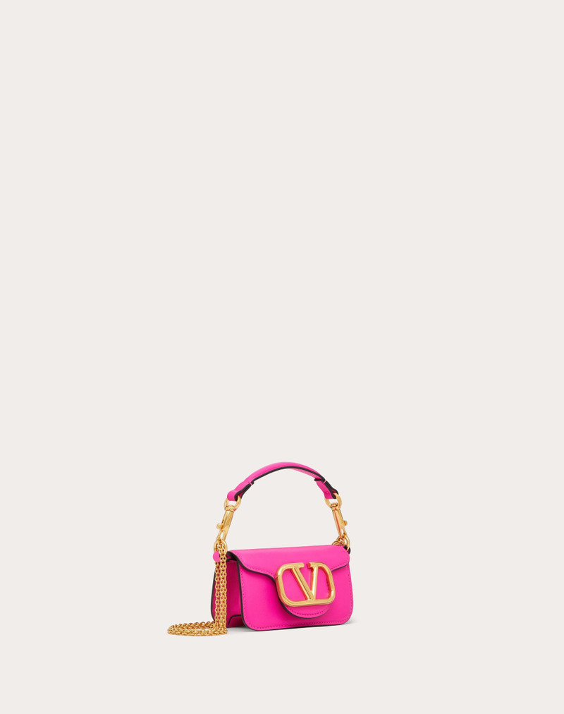 VALENTINO GARAVANI LOCÒ MICRO BAG IN CALFSKIN LEATHER WITH CHAIN 2