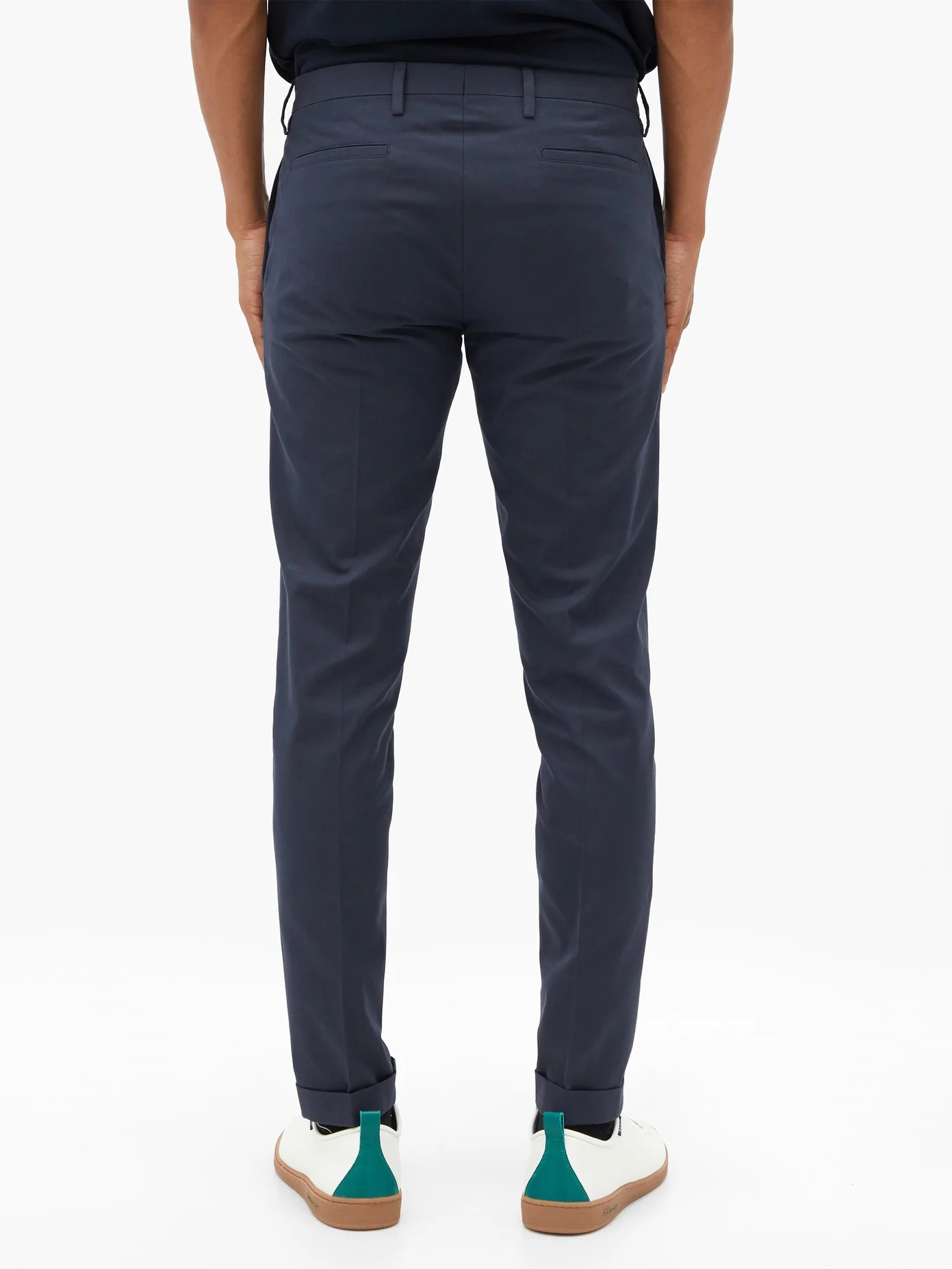 Cotton-twill slim-leg chino trousers - 5