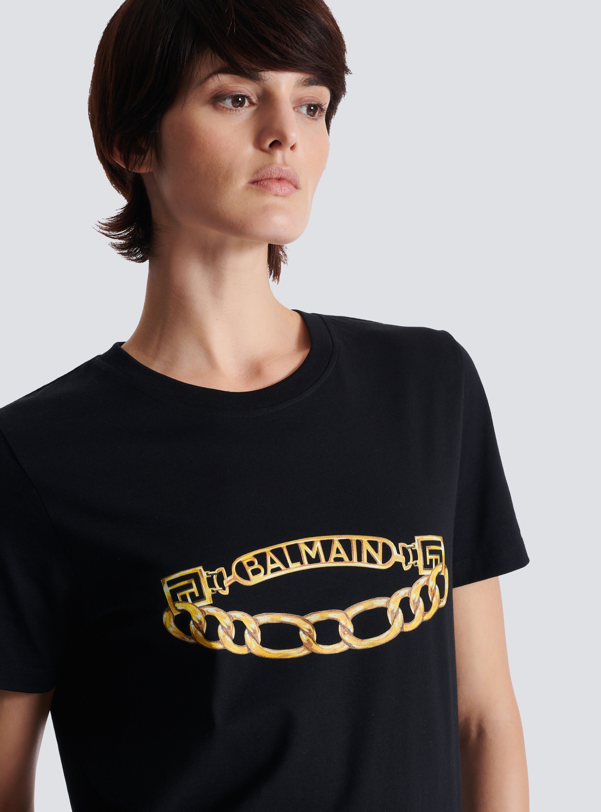Short-sleeved Balmain Chain print T-shirt - 7
