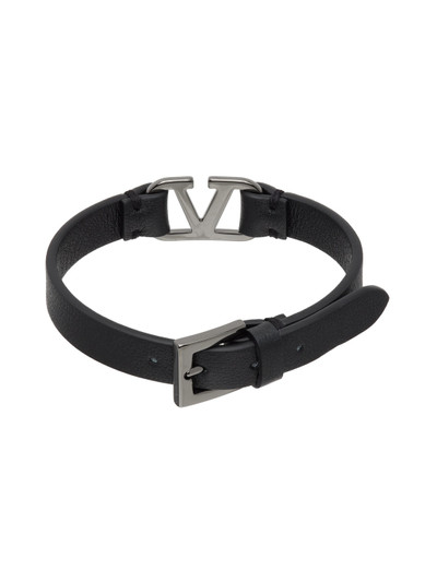 Valentino Black VLogo Signature Calfskin Bracelet outlook
