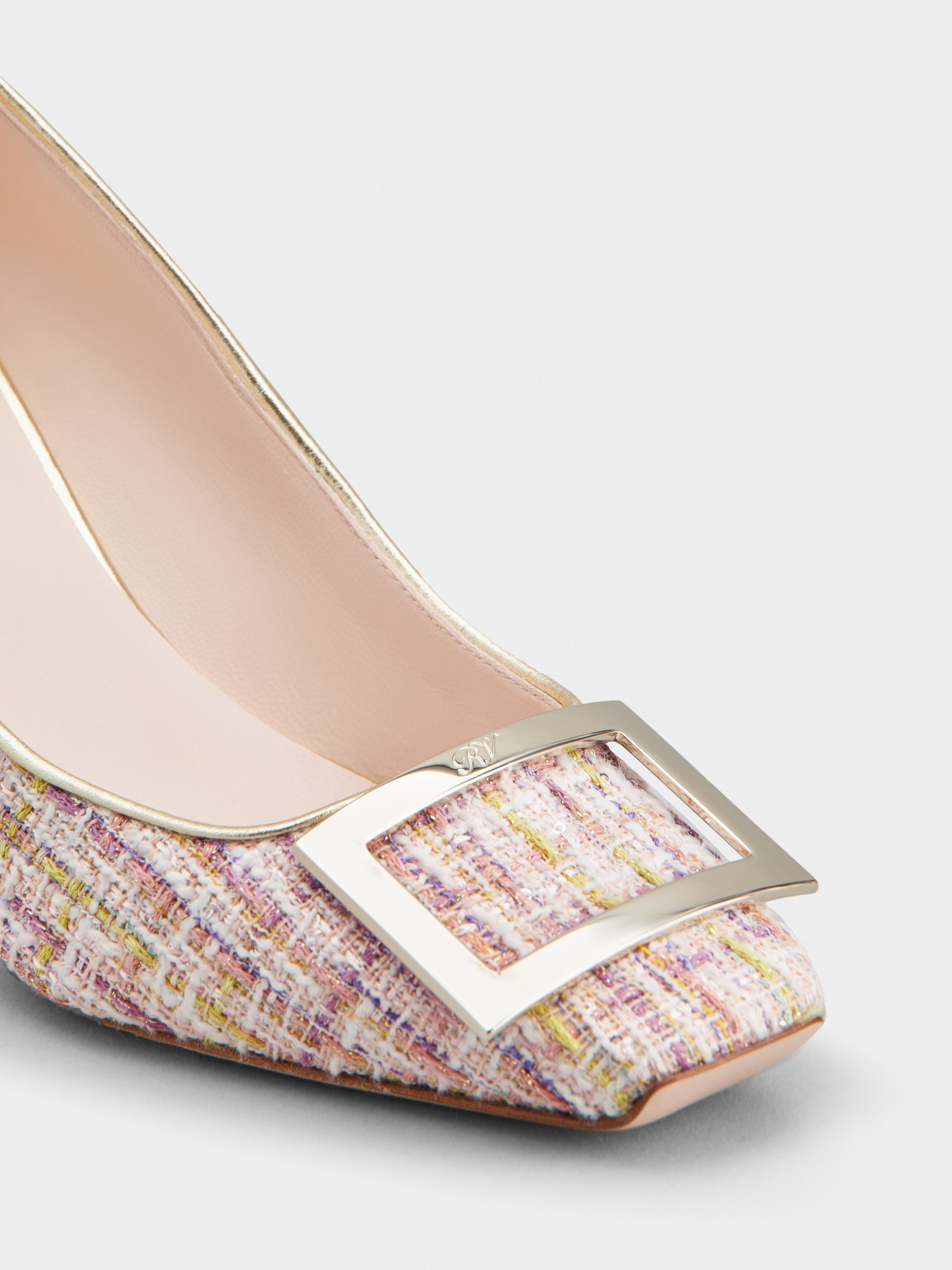 Trompette Metal Buckle Pumps in Fabric - 3