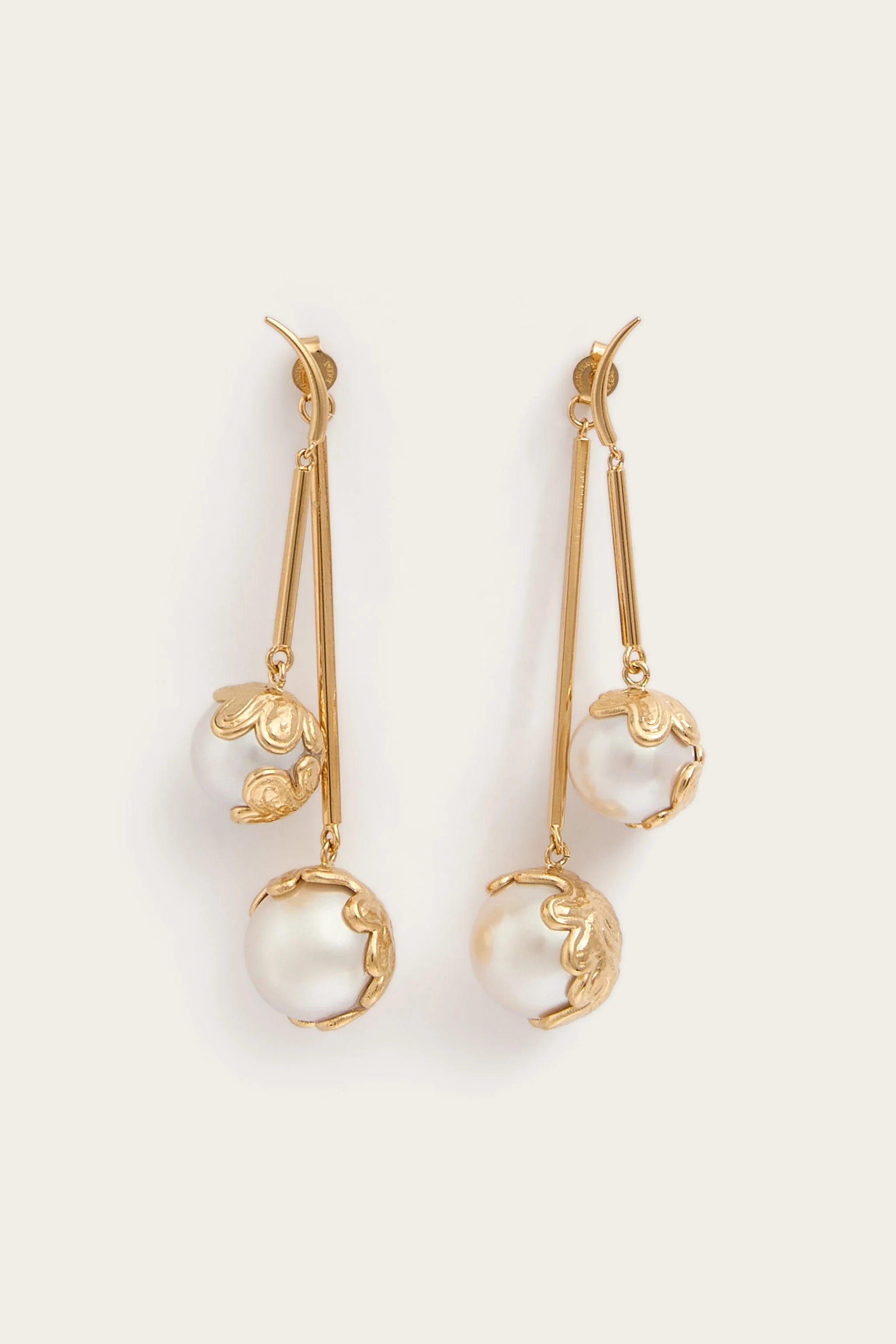 CHANDELIER EARRINGS WITH PEARLS - 1