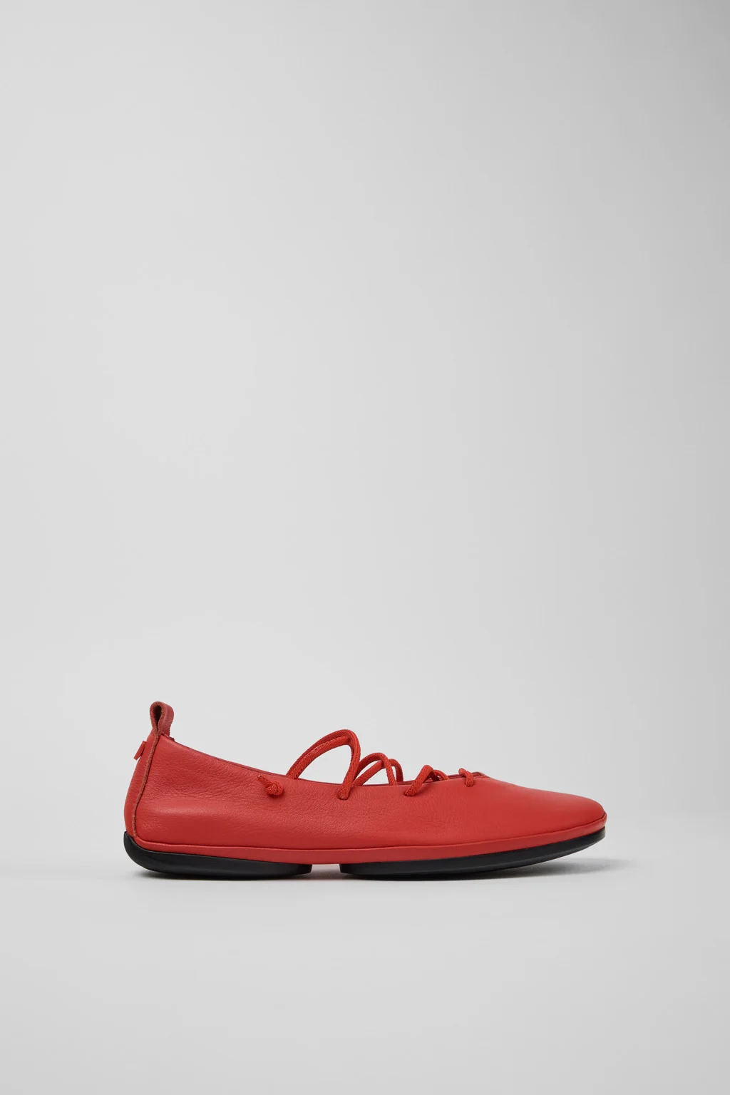 Right Nina Red Leather Ballerinas for Women. - 1