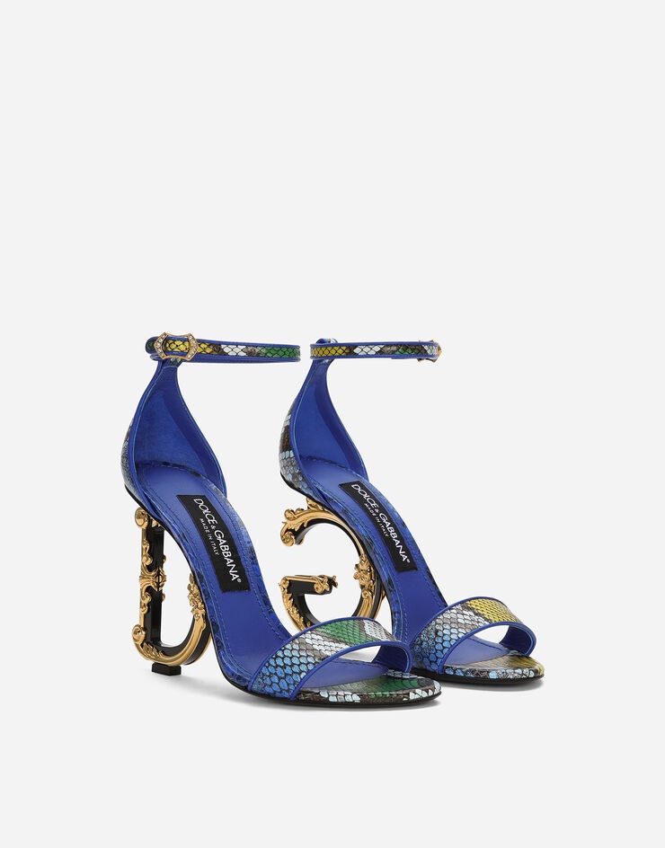 Python skin sandals with baroque DG detail - 2